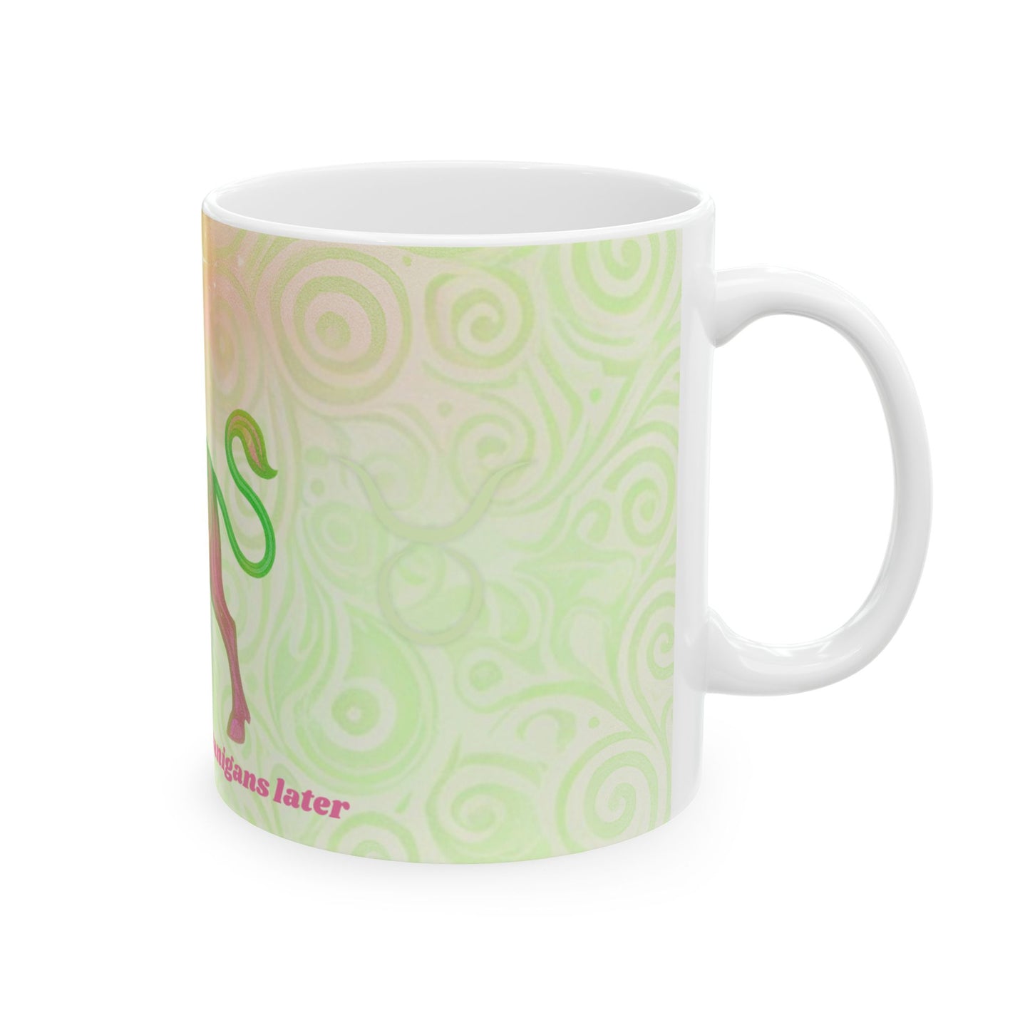 Taurus Bull Ceramic Mug - Coffee First Shenanigans Later - Perfect for Taurus Lovers