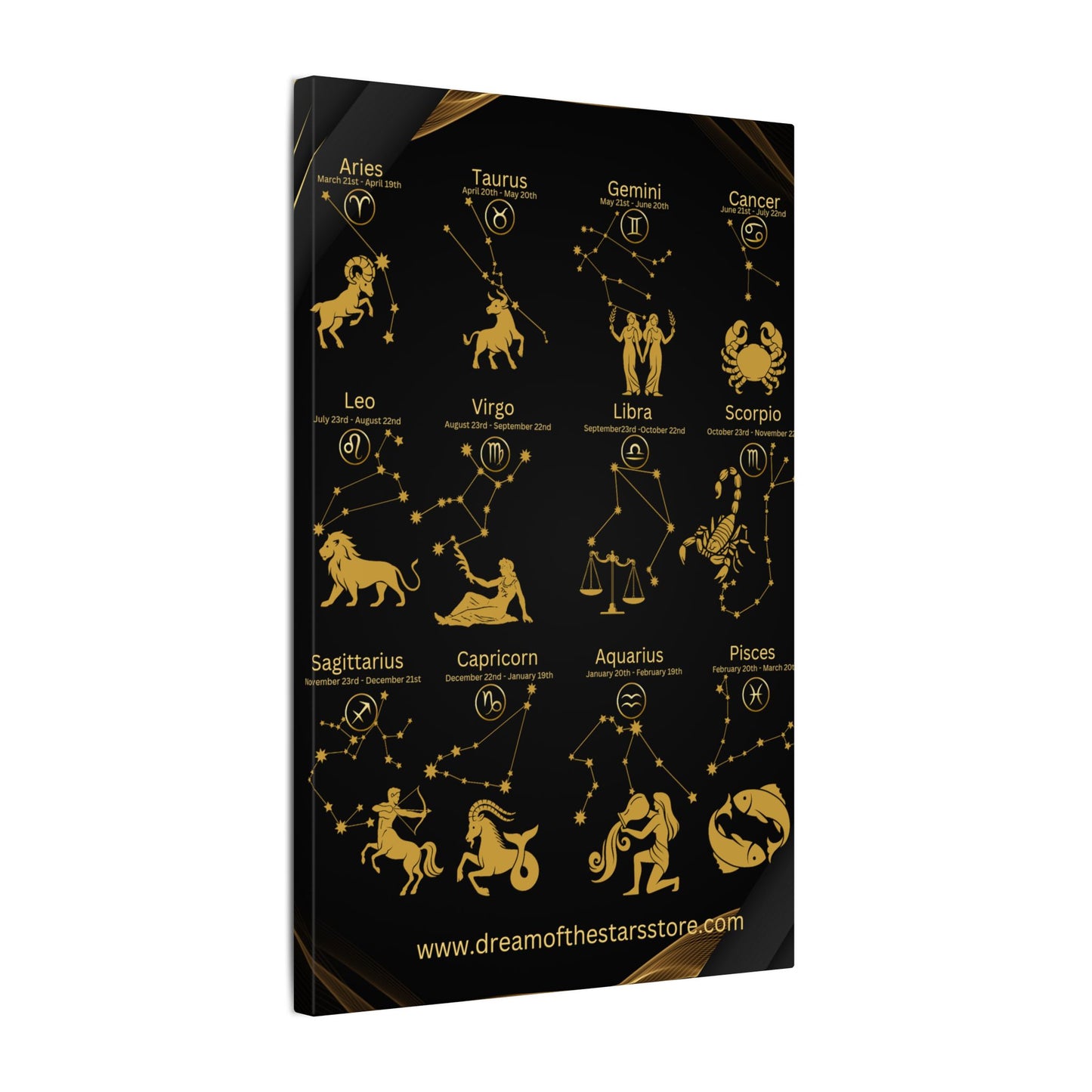 Zodiac Constellation Canvas Print, Astrology Wall Art, Horoscope Decor, Star Sign Home Décor, Celestial Gift Idea