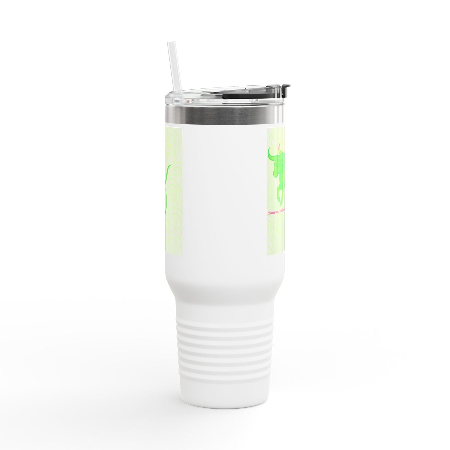 Insulated Travel Mug with Taurus Bull Design - 40oz Coffee Cup for On-the-Go