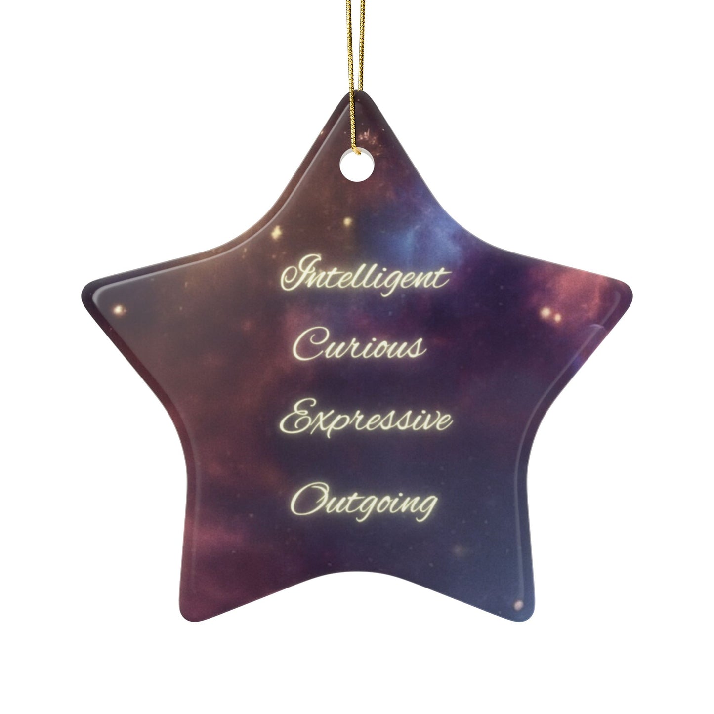 Gemini Zodiac Ceramic Ornament - 2-Sided Design for Astrology Lovers