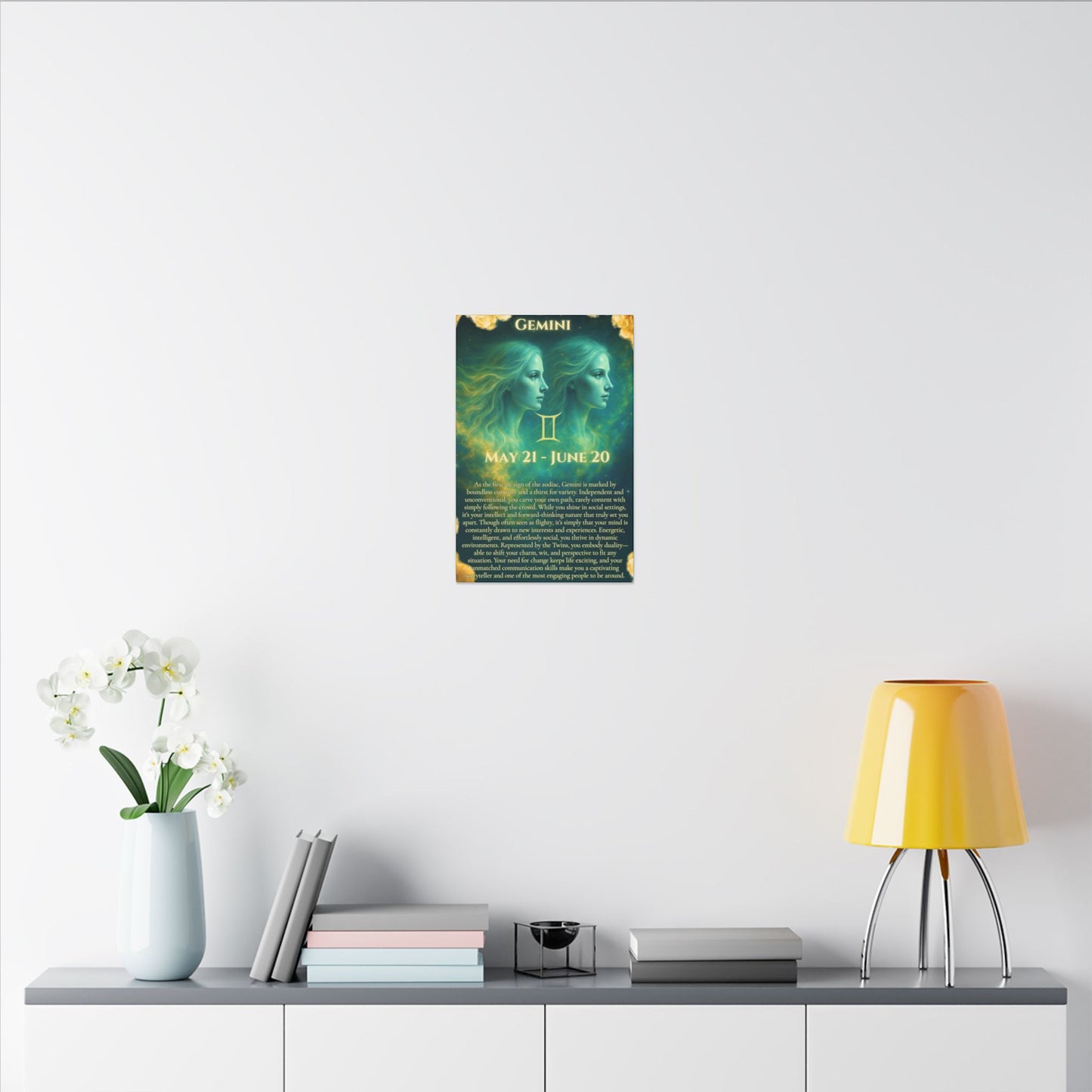 Gemini Zodiac Canvas Print - Astrological Art for Home Decor