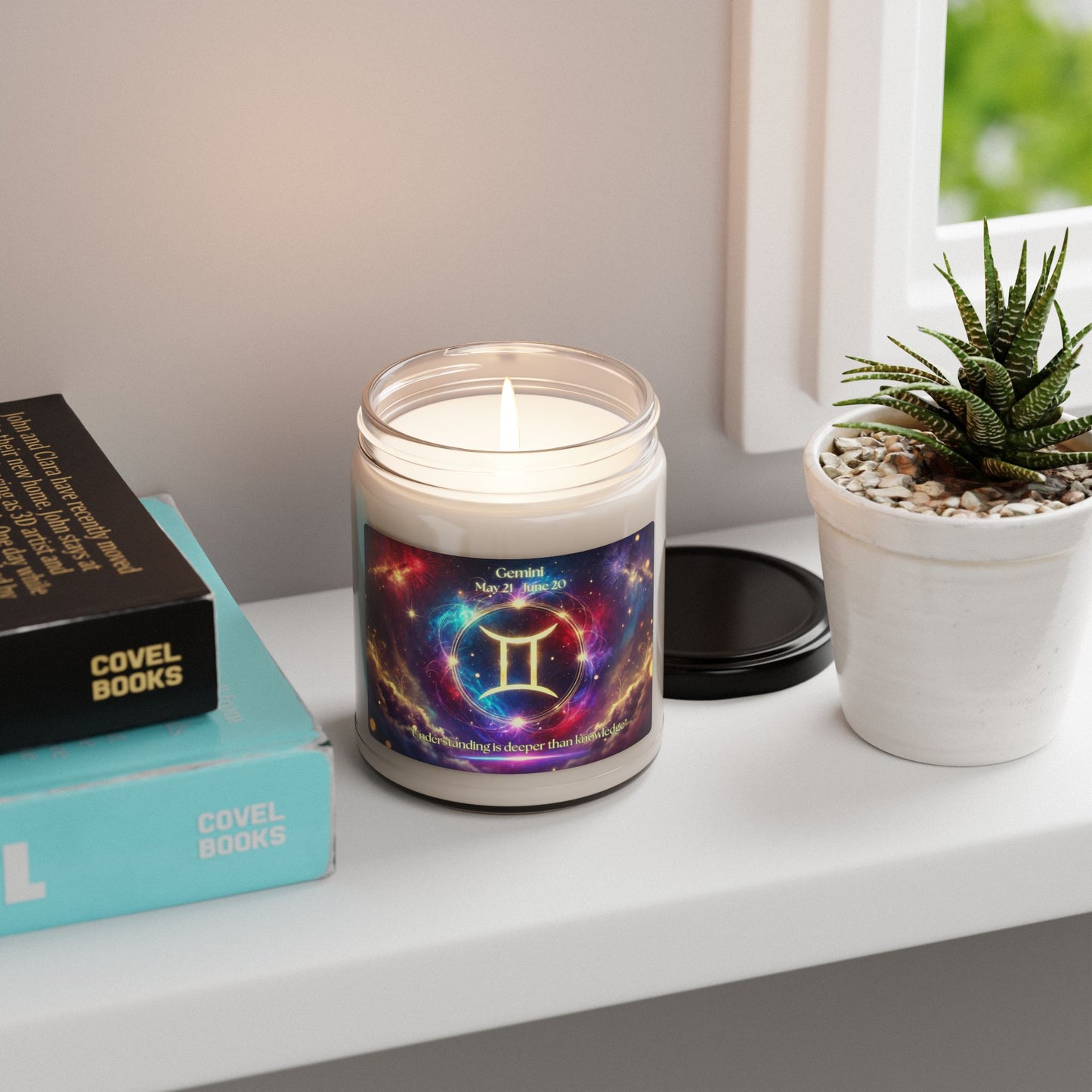 Gemini Zodiac Scented Soy Candle - 9oz with Astrological Design
