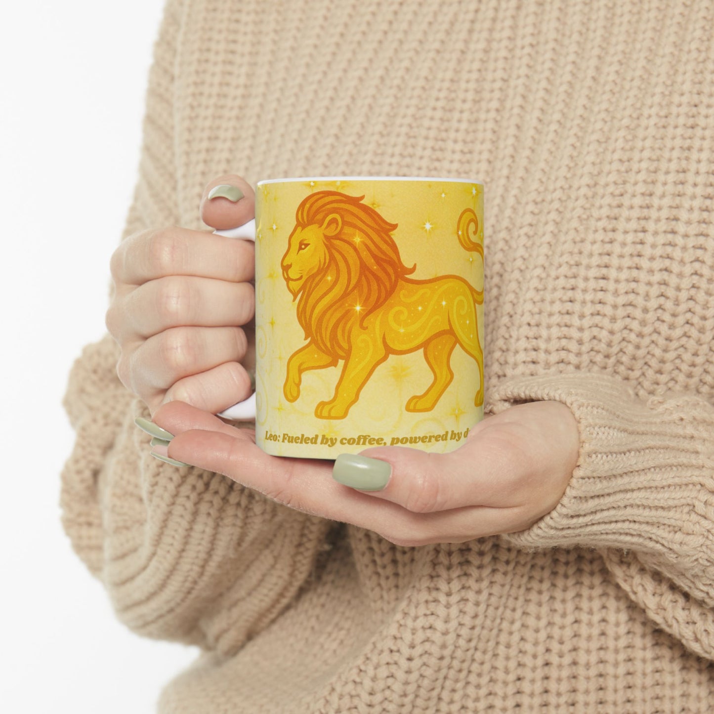 Lion Ceramic Mug - 11oz & 15oz - Perfect for Coffee Lovers and Zodiac Enthusiasts