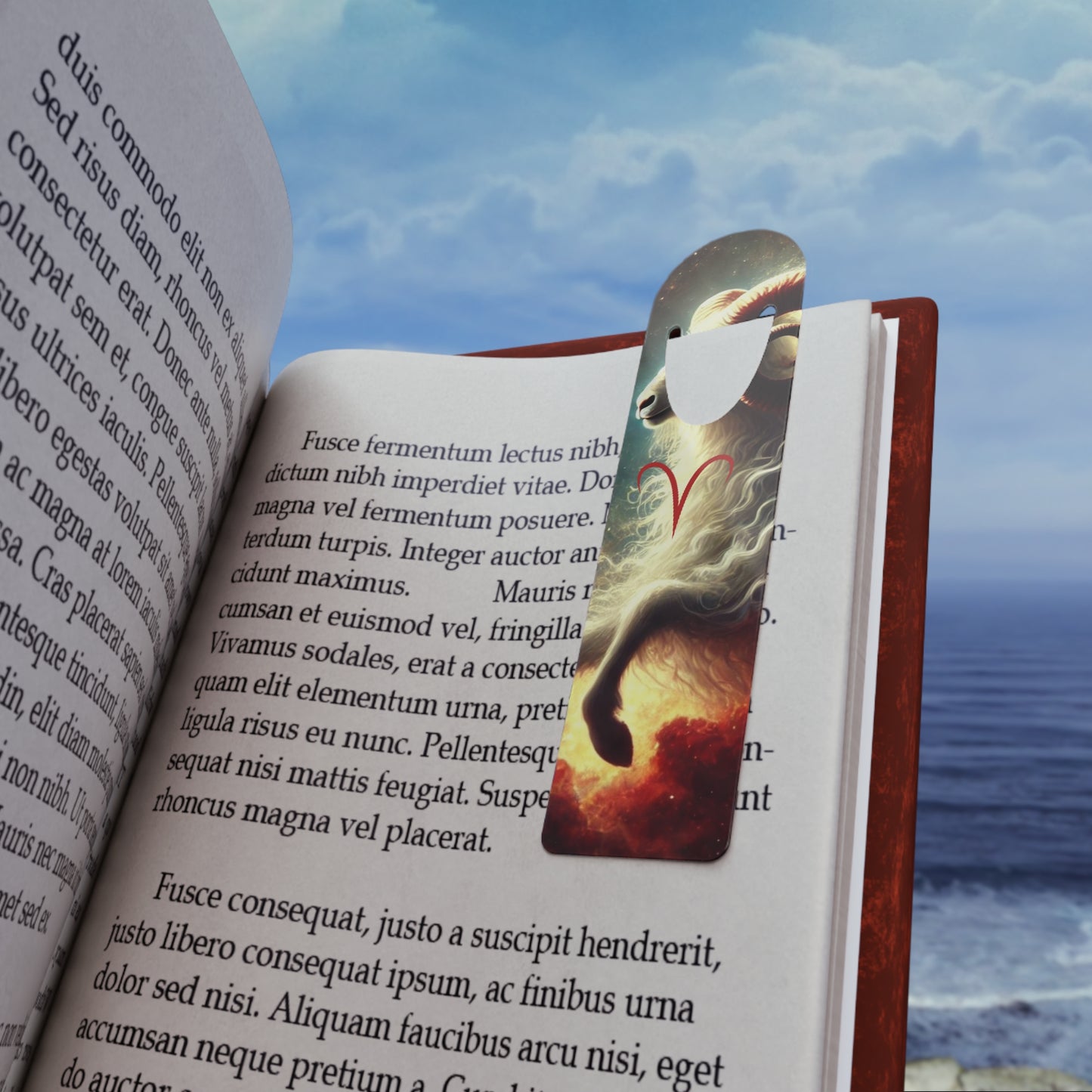 Celestial Ram Bookmark – Zodiac Decor, Astrology Gift, Unique Book Marker, Personalized Reading Accessory, Perfect for Aries Lovers