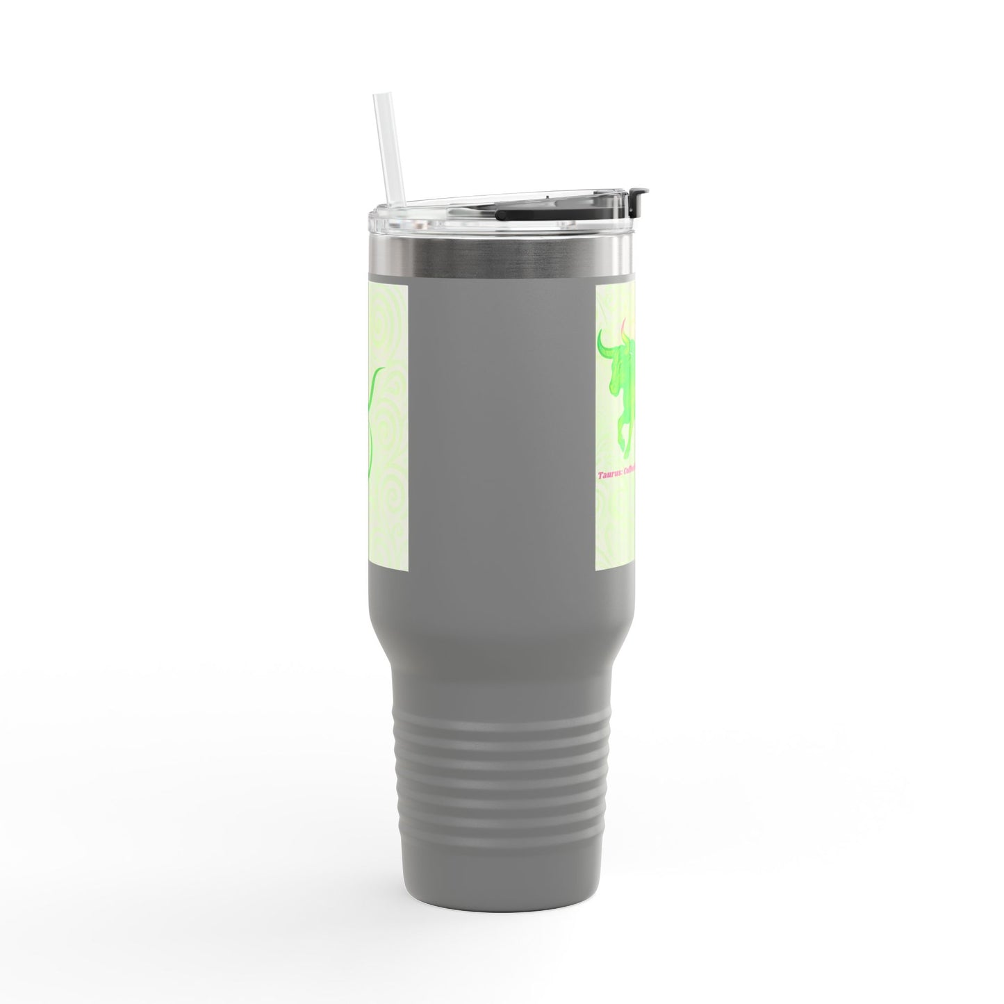 Insulated Travel Mug with Taurus Bull Design - 40oz Coffee Cup for On-the-Go