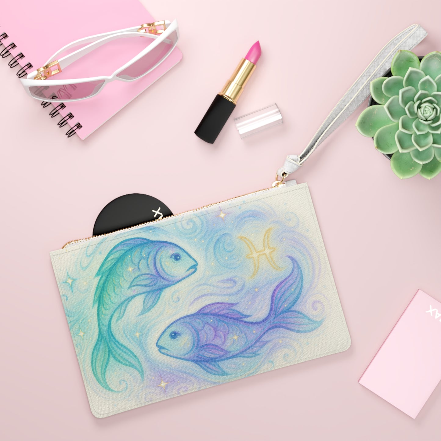Pisces Clutch Bag - Artistic Zodiac Design for Astrology Lovers