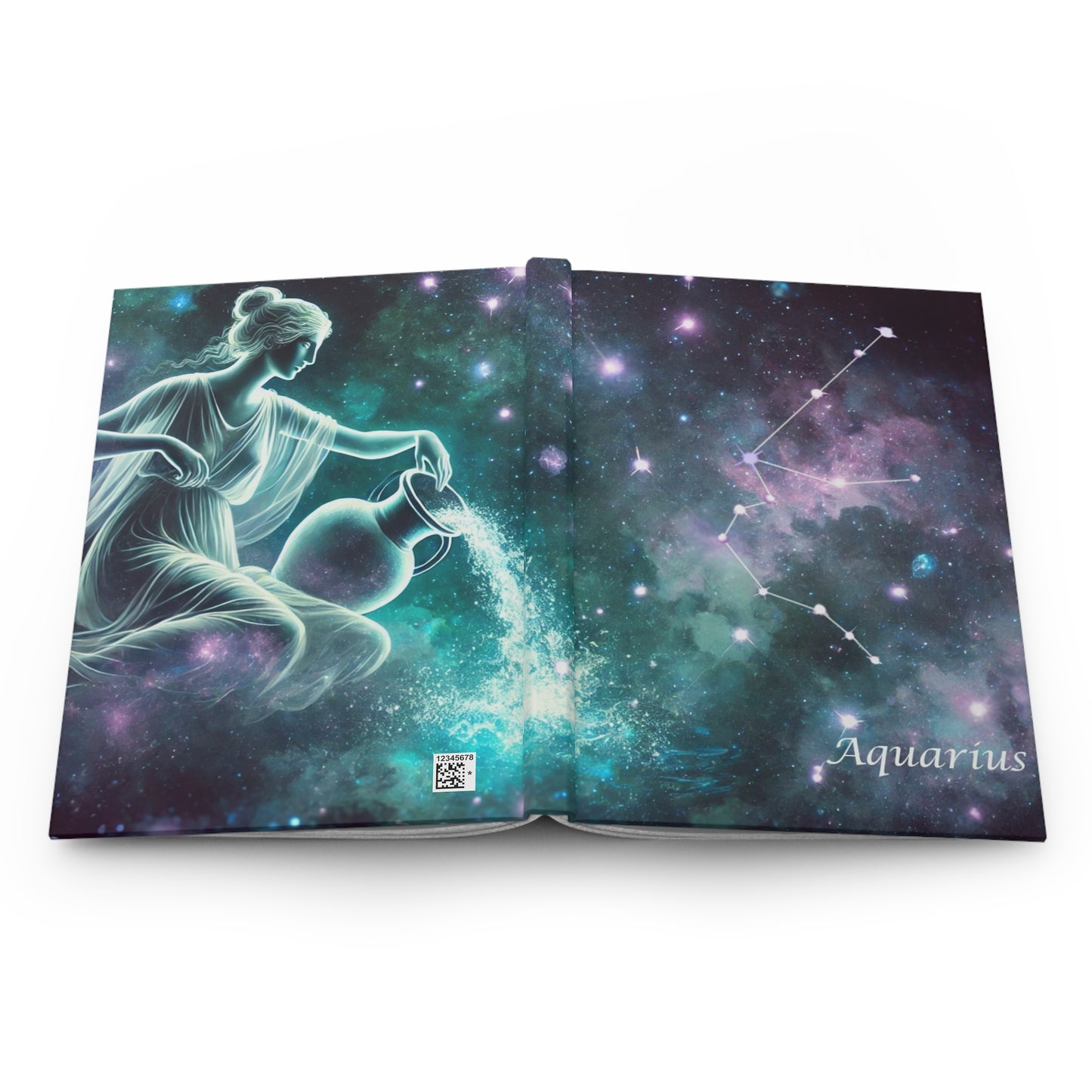 Aquarius Zodiac Hardcover Journal - Celestial Design, Perfect for Astrology Lovers