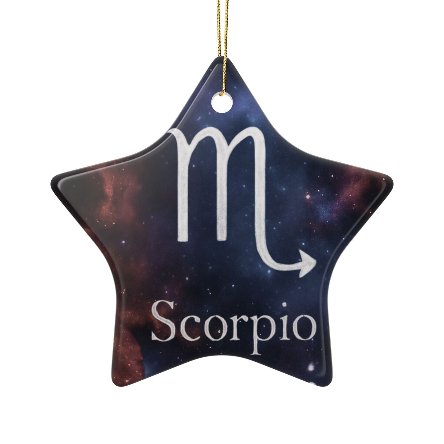 Scorpio Ceramic Ornaments - 2-Sided Astrological Charm for Personalized Holiday Decor