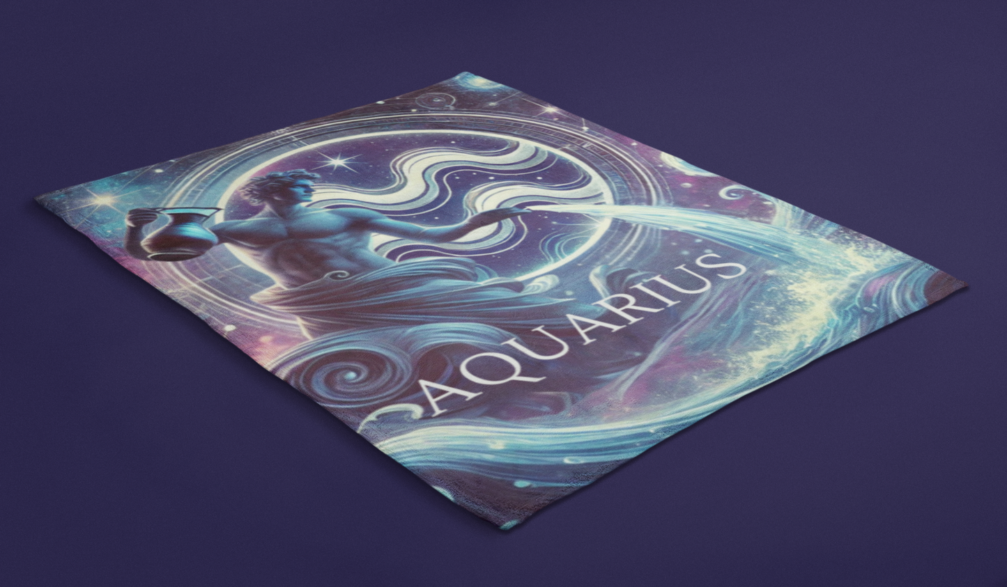 Aquarius Velveteen Plush Blanket - Cozy Astrology Throw for Zodiac Lovers
