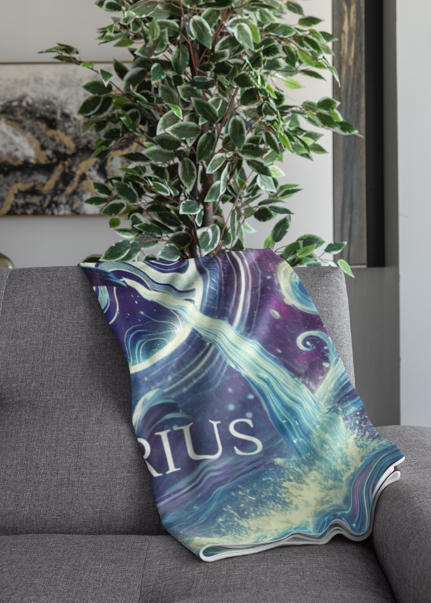 Aquarius Velveteen Plush Blanket - Cozy Astrology Throw for Zodiac Lovers