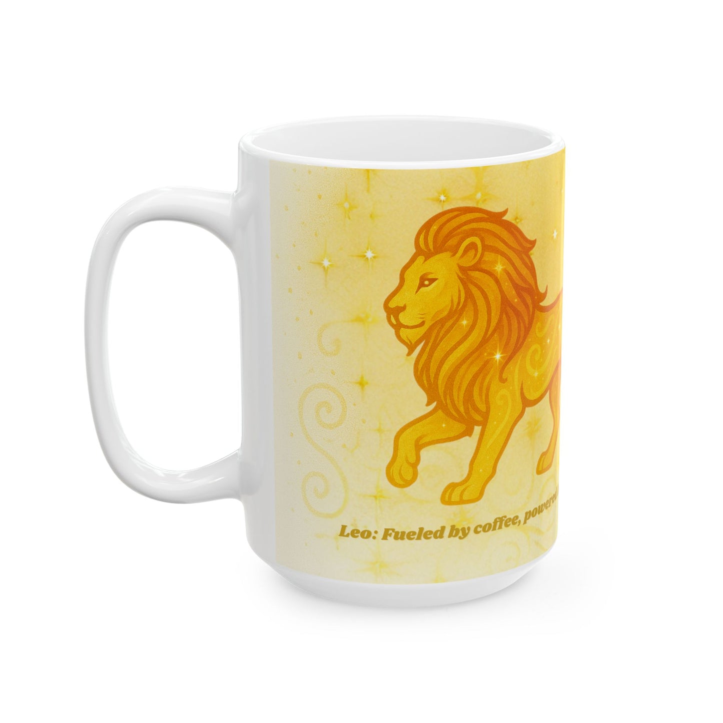Lion Ceramic Mug - 11oz & 15oz - Perfect for Coffee Lovers and Zodiac Enthusiasts