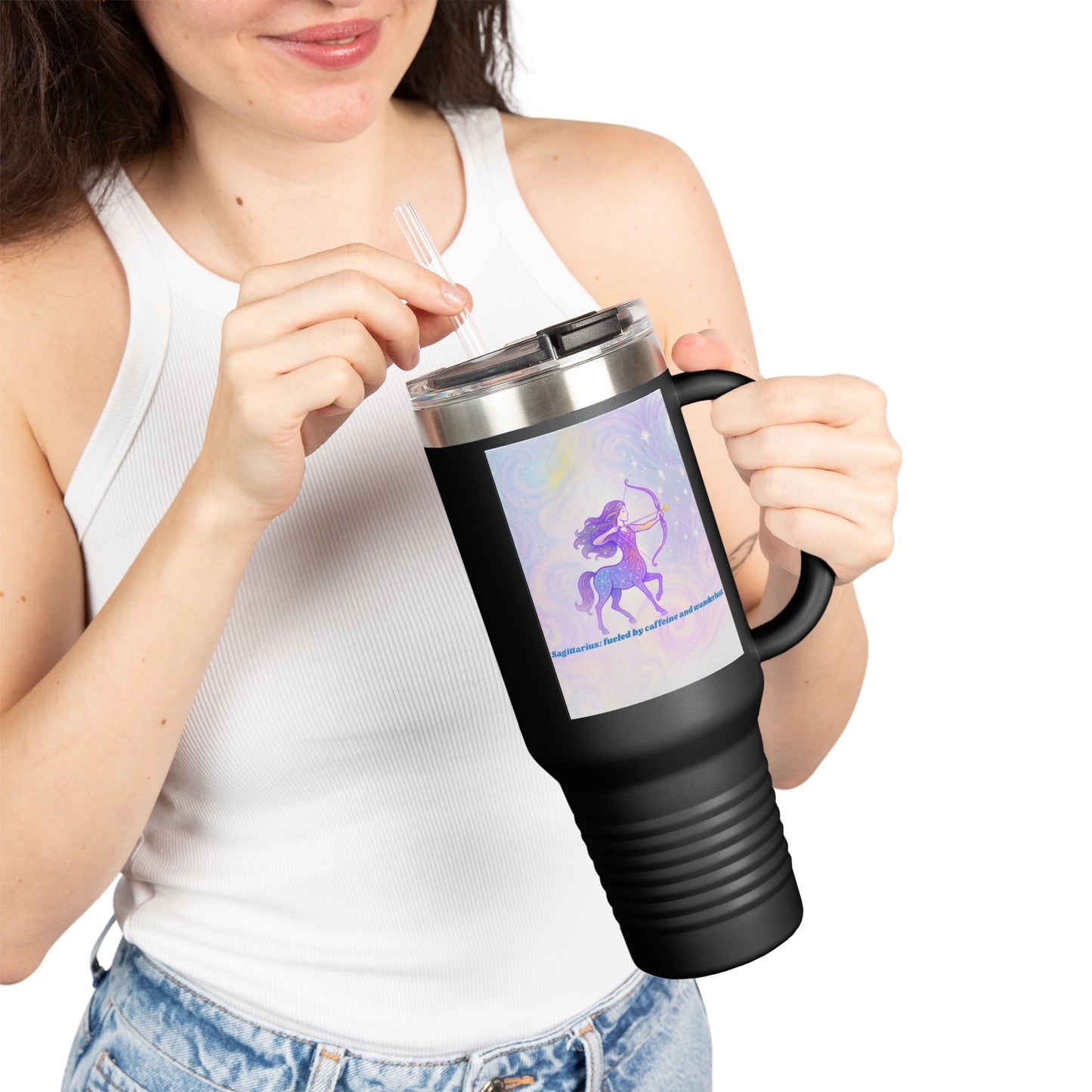 Sagittarius Insulated Travel Mug - 40oz with Celestial Design