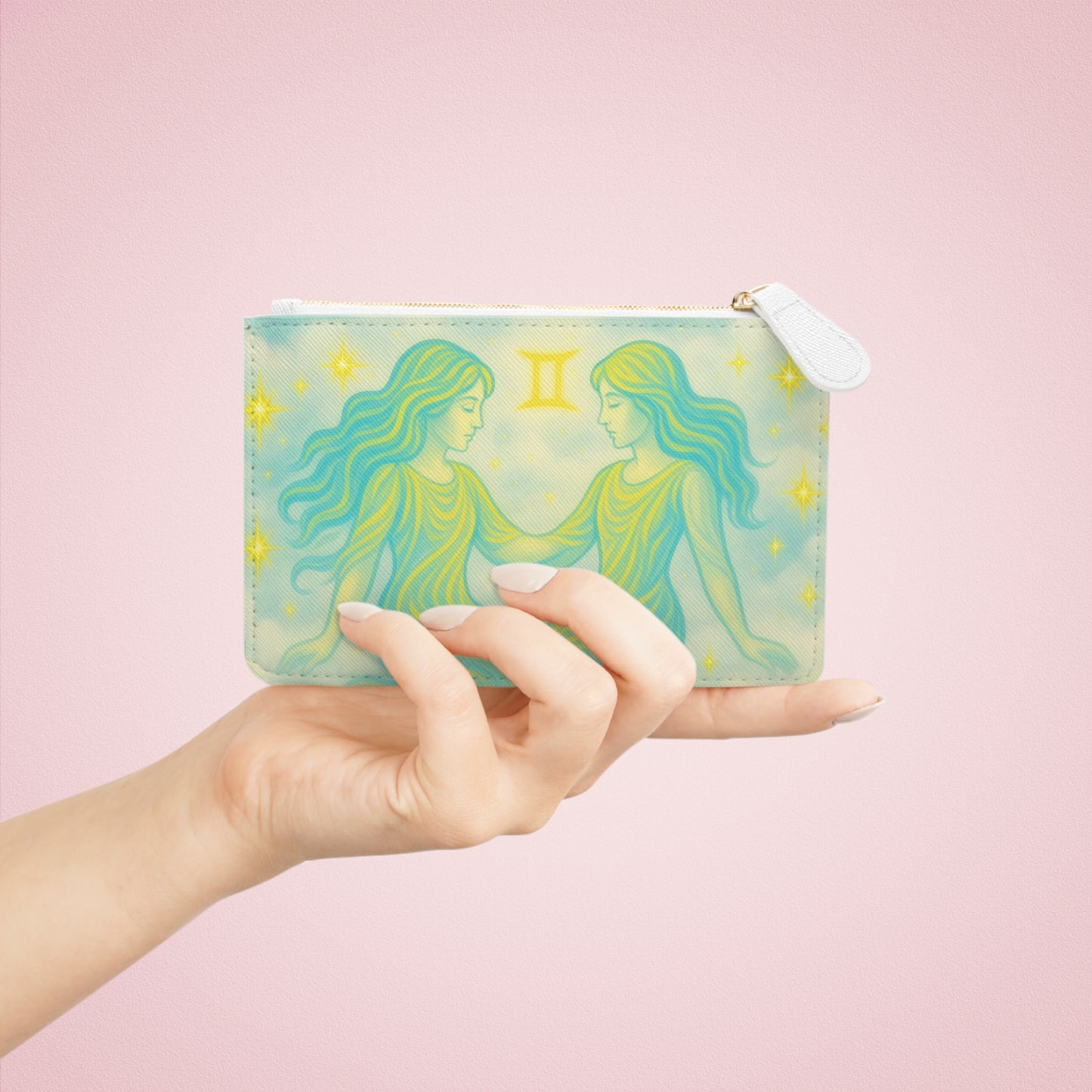 Gemini Mini Clutch Bag, Zodiac Clutch, Astrological Purse, Celestial Wallet, Gemini Gift, Astrology Accessory