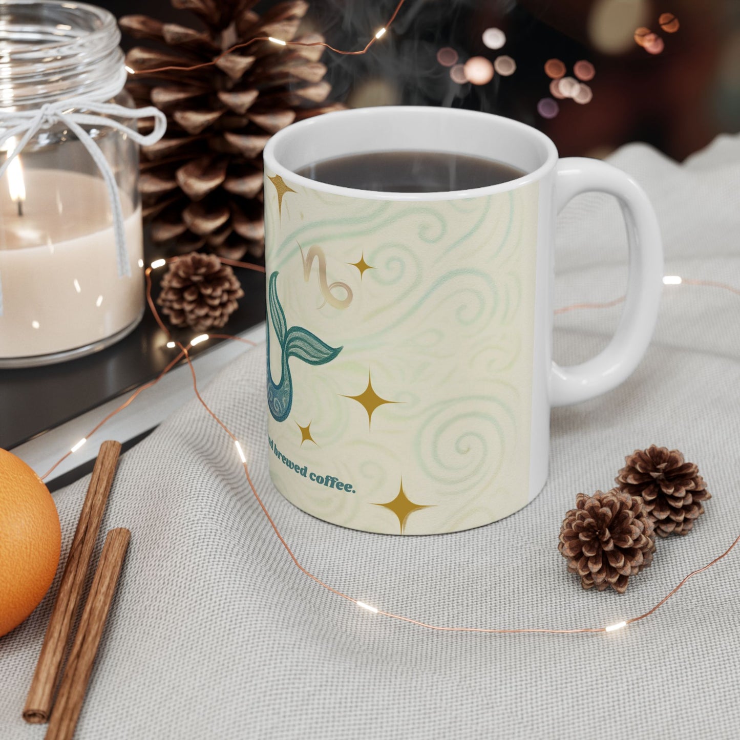 Capricorn Zodiac Ceramic Mug - 11oz & 15oz - Built on Ambition and Brewed Coffee
