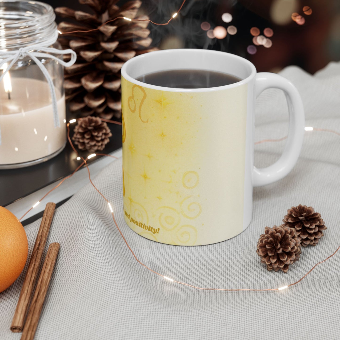 Lion Ceramic Mug - 11oz & 15oz - Perfect for Coffee Lovers and Zodiac Enthusiasts