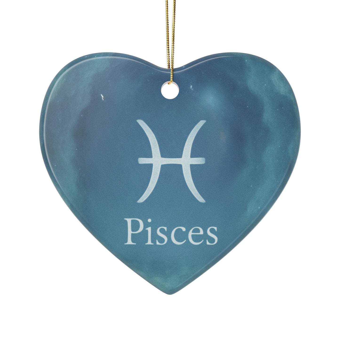 Pisces Ceramic Ornaments - Double-Sided Print for Astrology Lovers