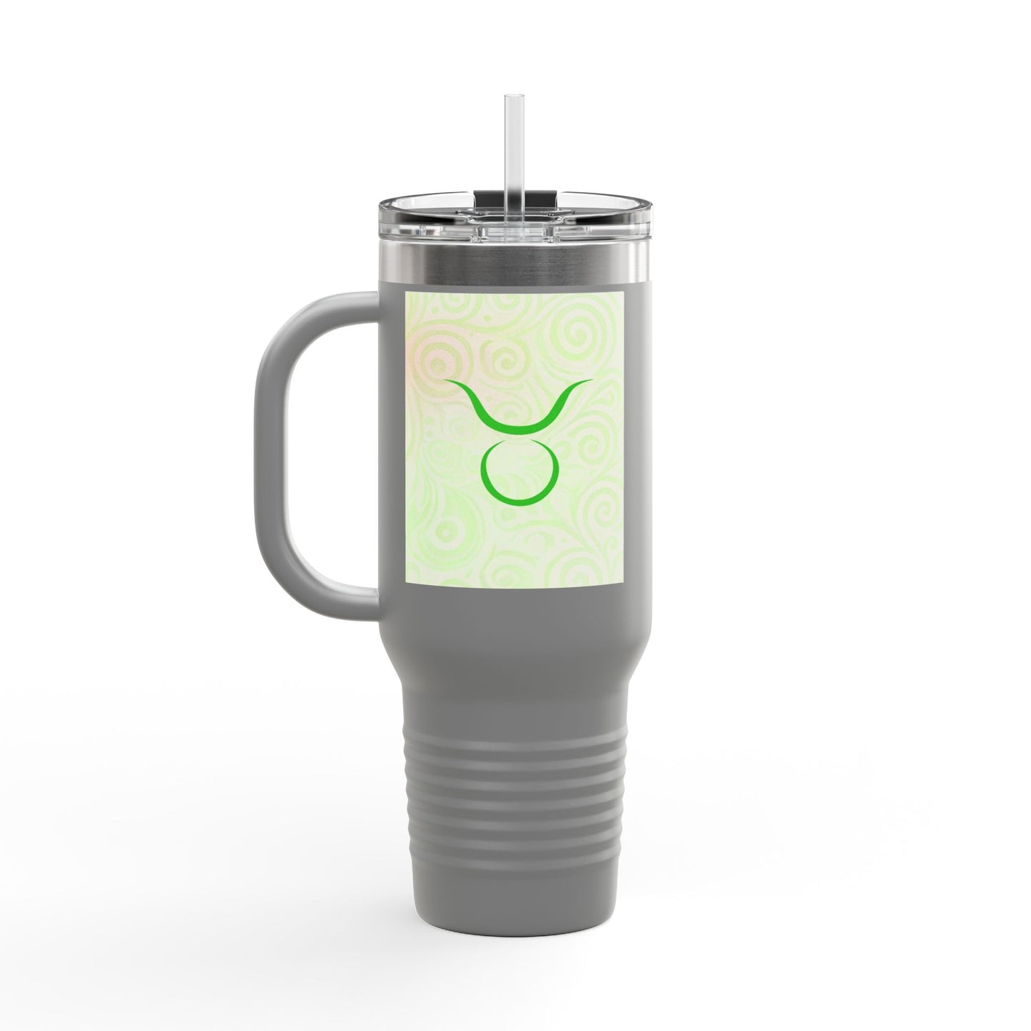 Insulated Travel Mug with Taurus Bull Design - 40oz Coffee Cup for On-the-Go