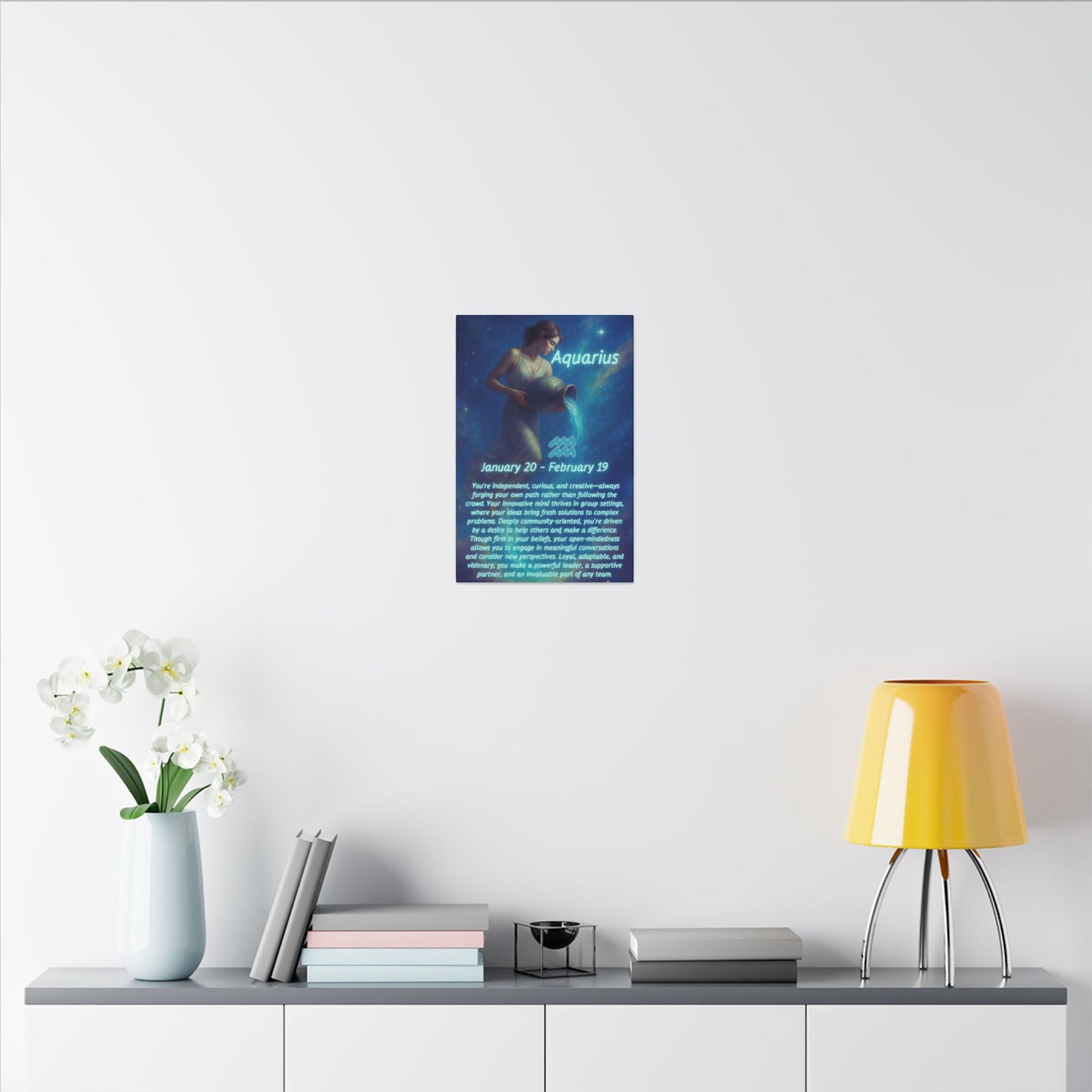 Aquarius Zodiac Canvas Art - Inspirational Wall Decor for Astrology Lovers