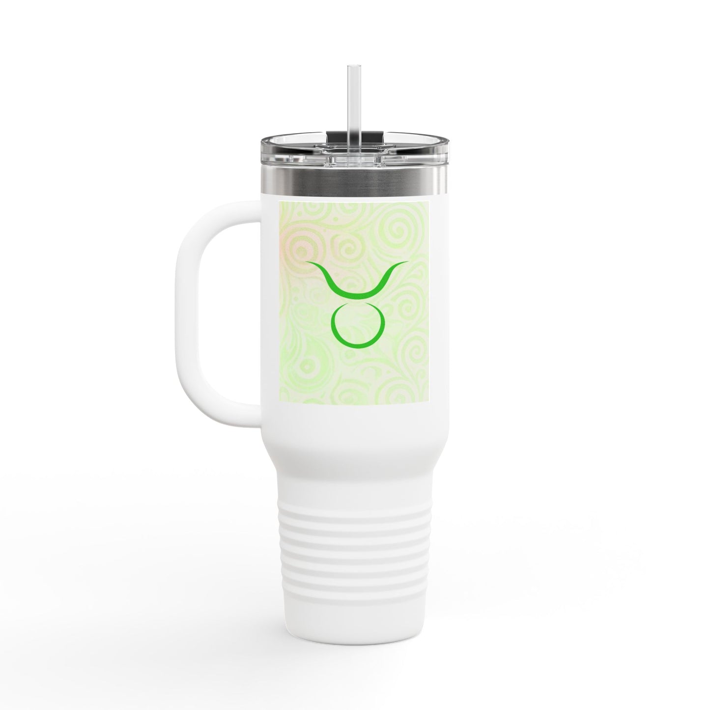 Insulated Travel Mug with Taurus Bull Design - 40oz Coffee Cup for On-the-Go