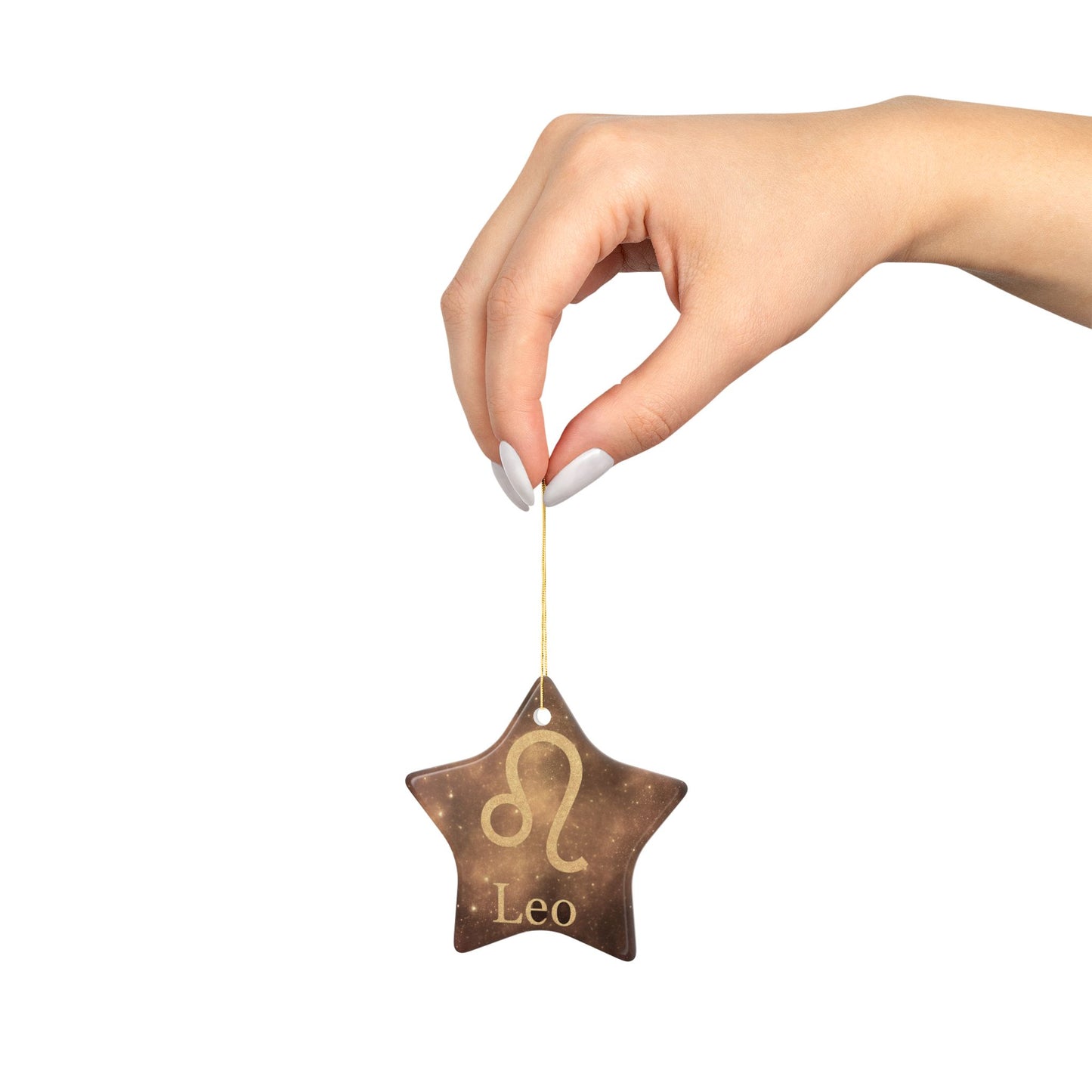 Leo Ceramic Ornament - Double-Sided Zodiac Decor for Astrology Lovers