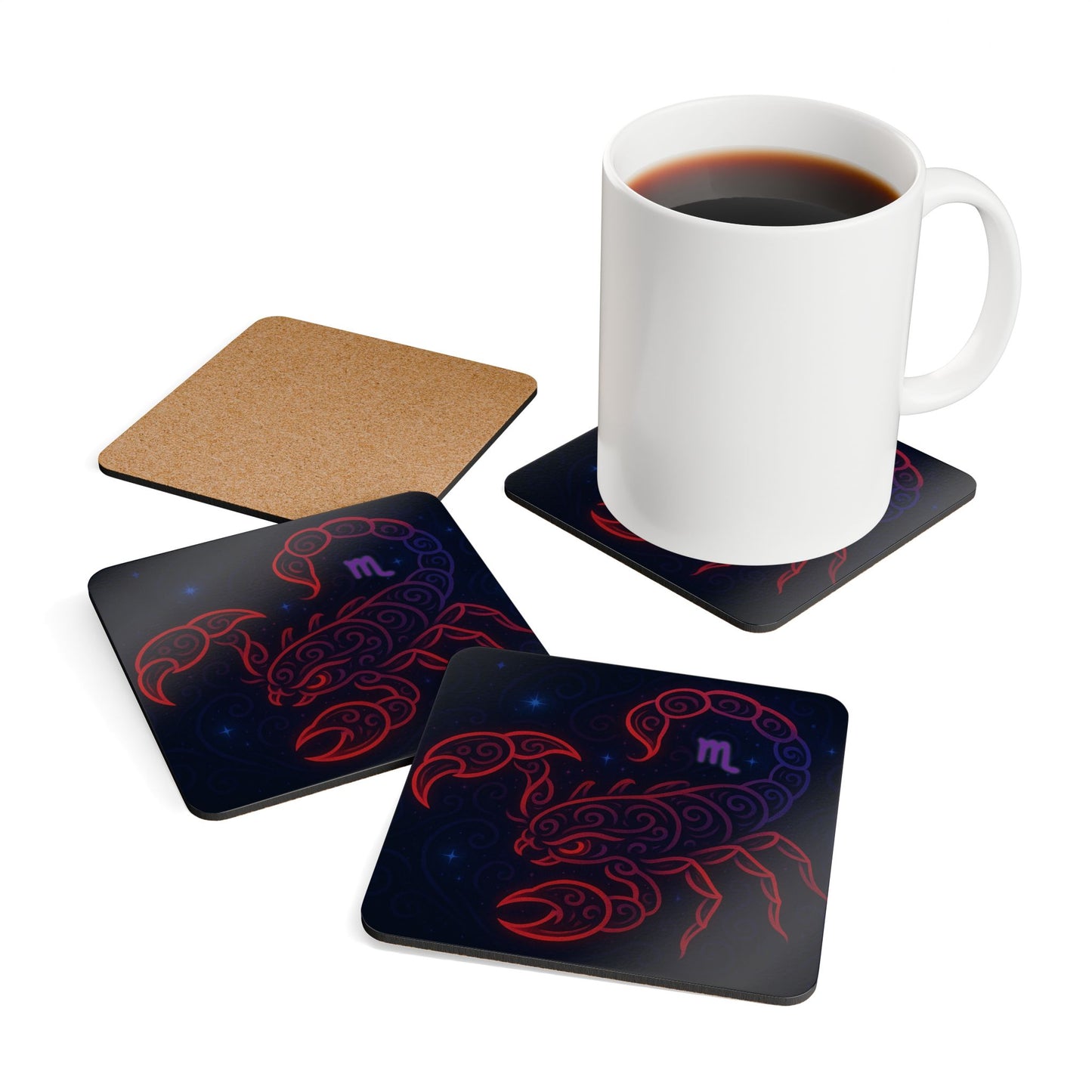 Scorpio Cork Coaster Set - Zodiac Home Decor