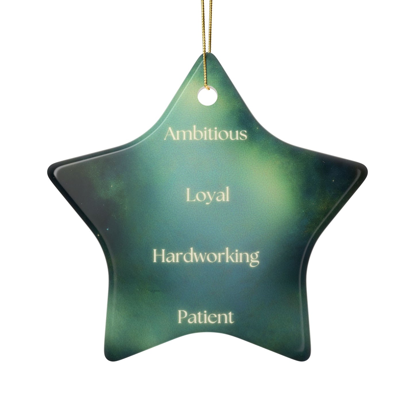 Capricorn Ceramic Ornament - 2-Sided Zodiac Holiday Decoration