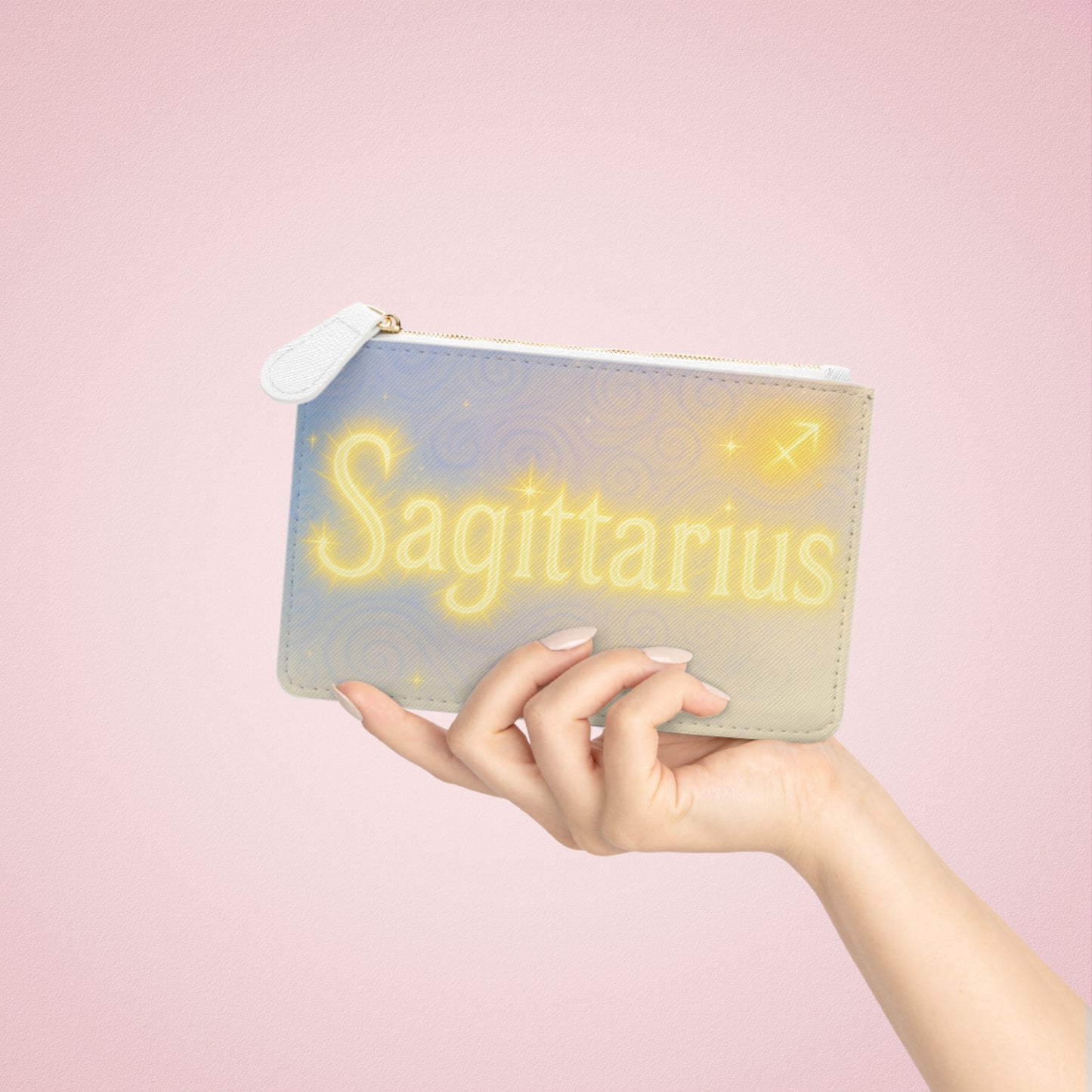 Sagittarius Mini Clutch Bag, Zodiac Art Purse, Astrology Coin Wallet, Gift for Her, Boho Chic Accessory