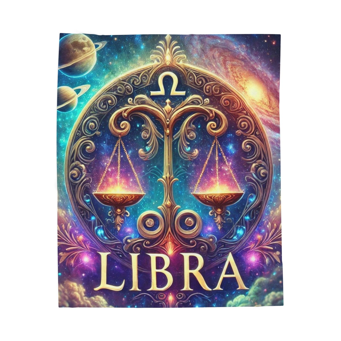 Libra Velveteen Plush Blanket - Astrological Cozy Throw for Astrology Lovers