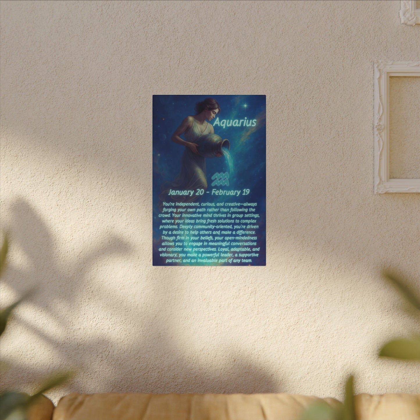 Aquarius Zodiac Canvas Art - Inspirational Wall Decor for Astrology Lovers