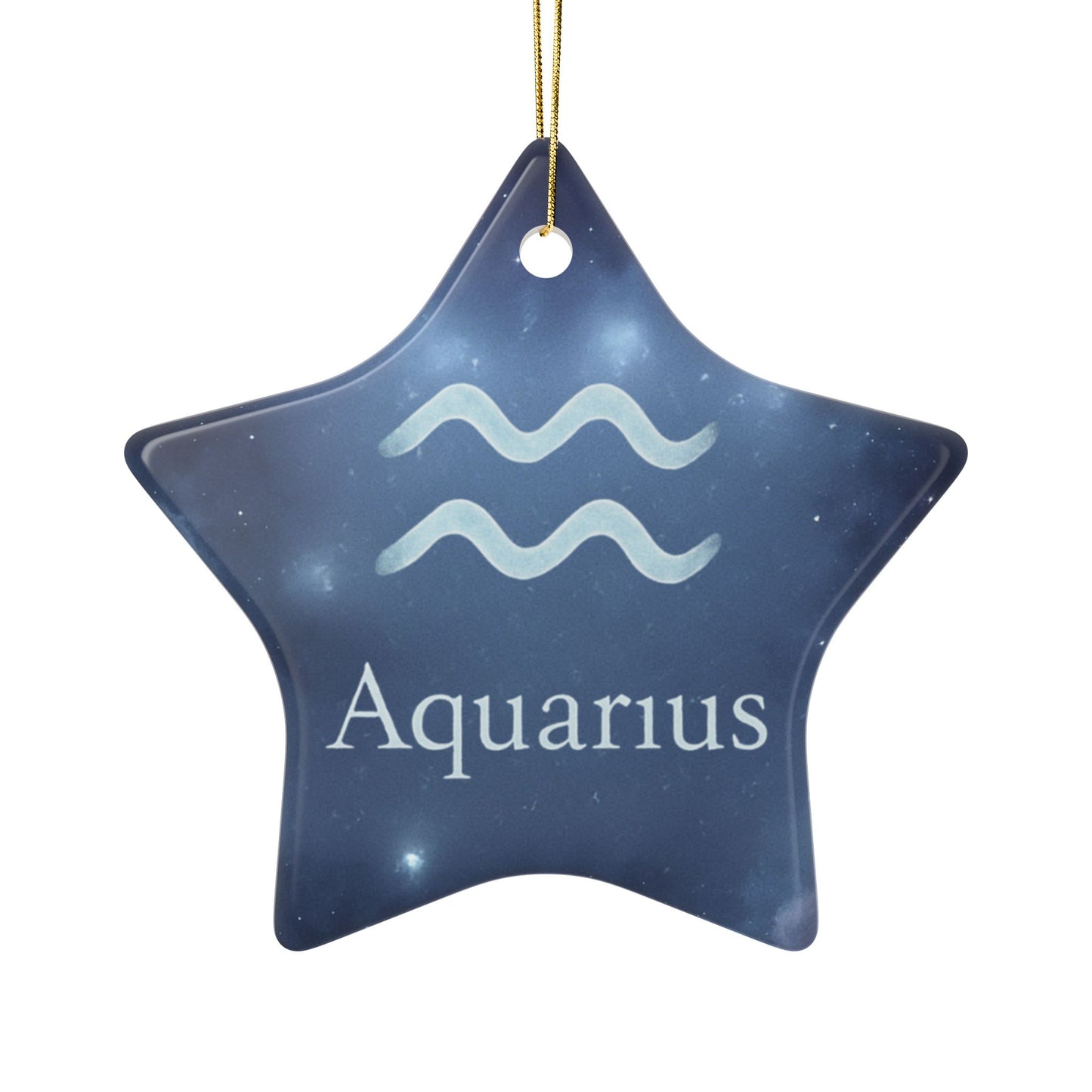 Aquarius Zodiac Ceramic Ornament – Unique & Creative 2-Sided Design