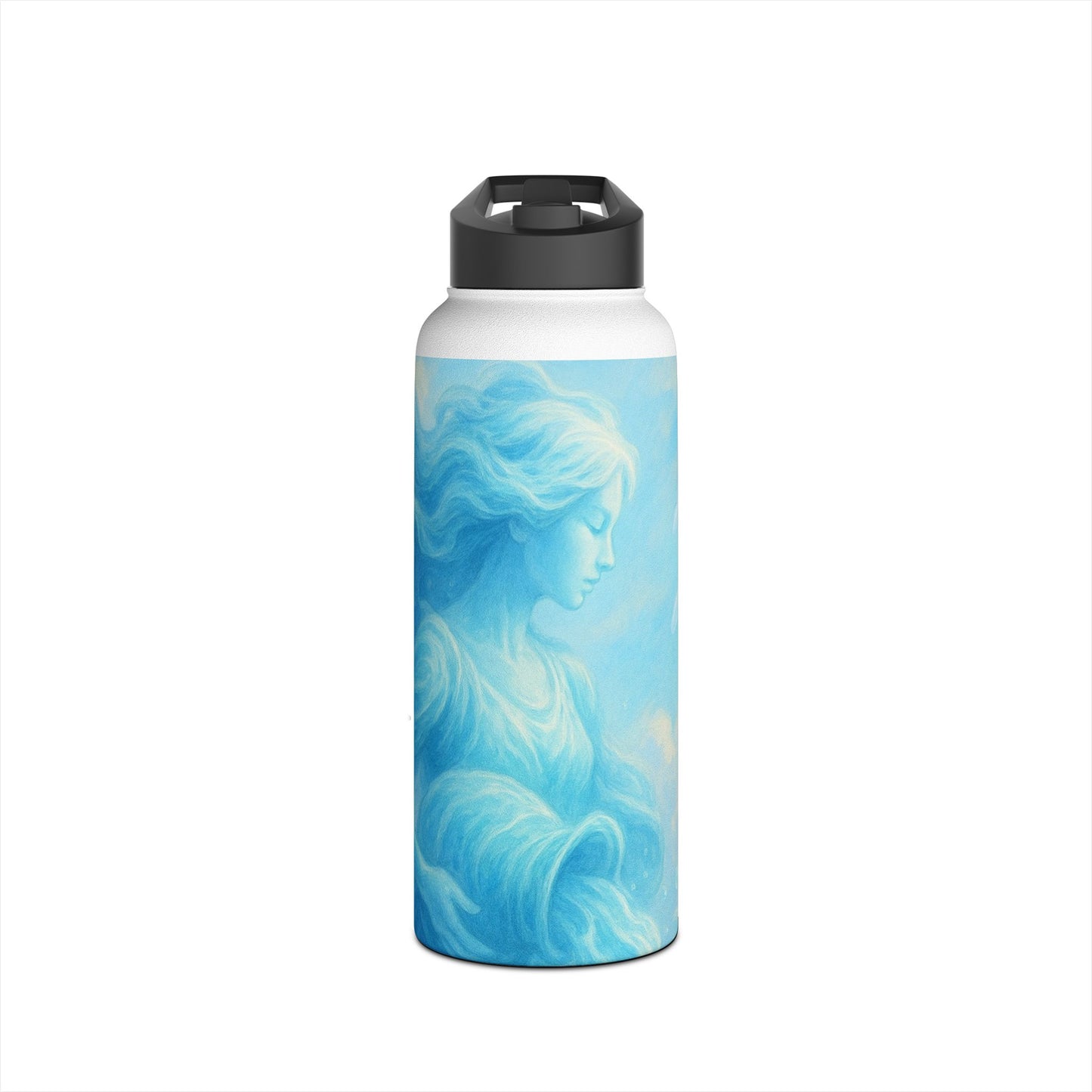 Aquarius Dreamy Goddess Water Bottle, Inspirational Hydration Gift, Eco-Friendly Travel Mug, Motivational Gym Bottle, Serenity Water Flask