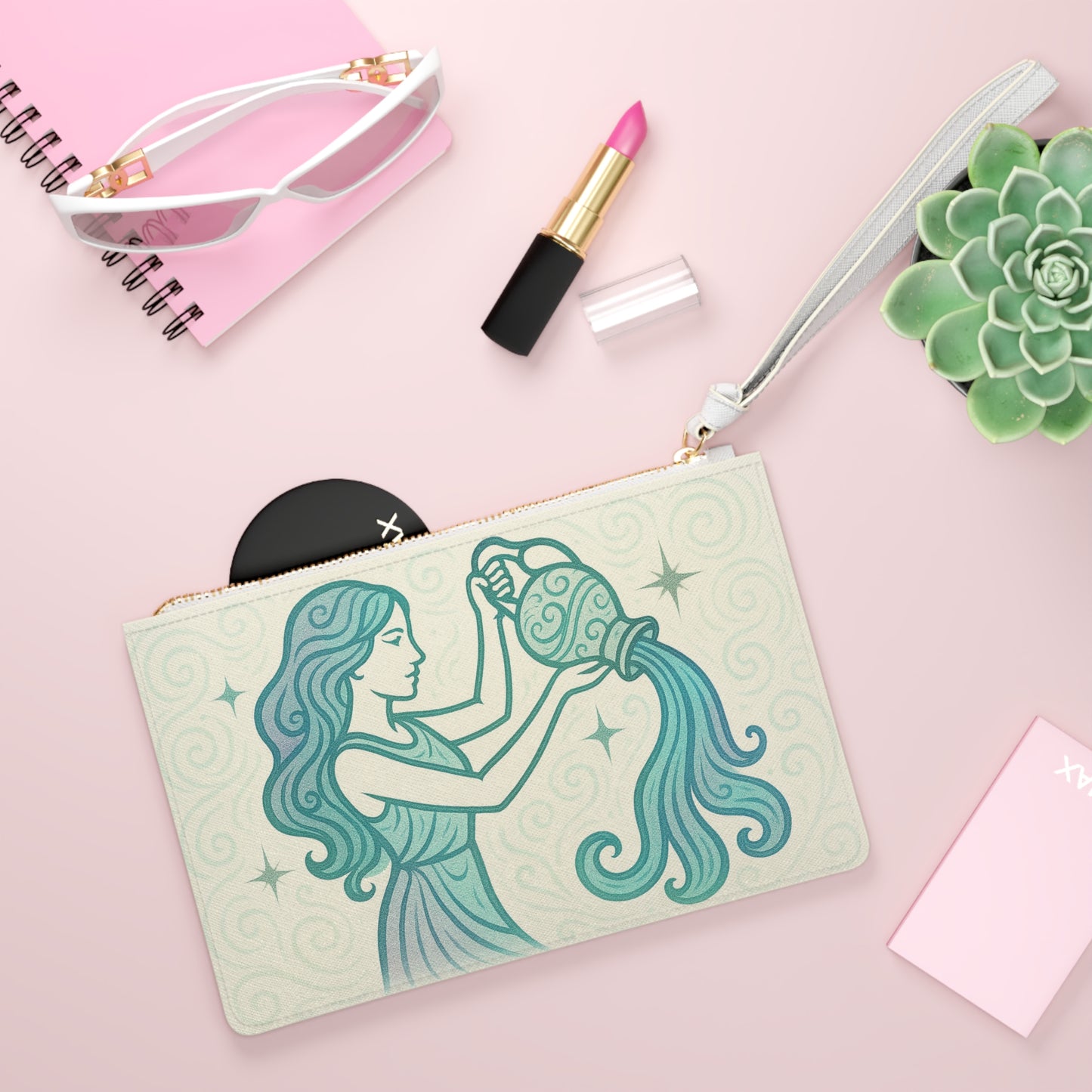 Aquarius Zodiac Clutch Bag - Stylish Astrology Accessory