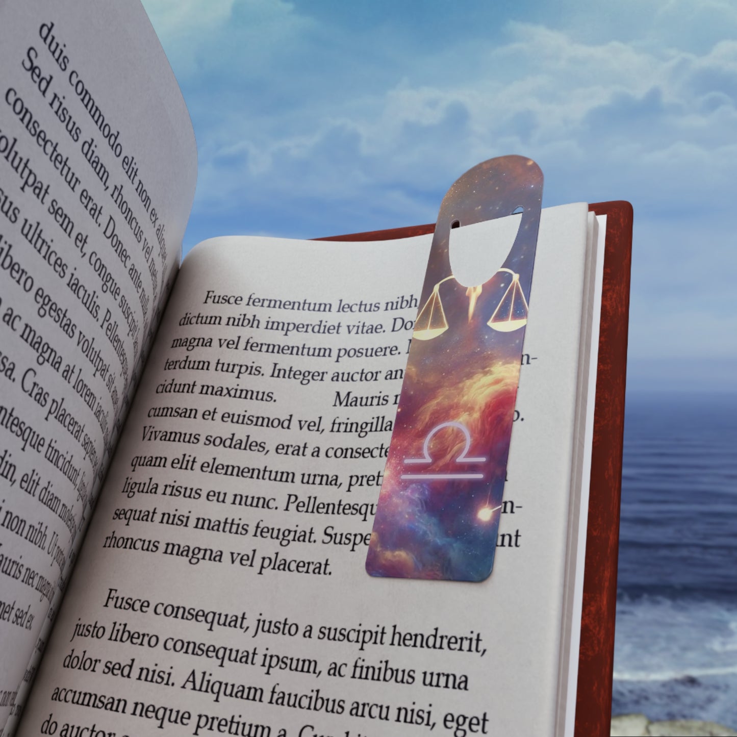 Cosmic Libra Bookmark - Space-Themed Bookmark, Astrology Gift, Book Lover Accessory, Library Essentials, Metal Bookmark