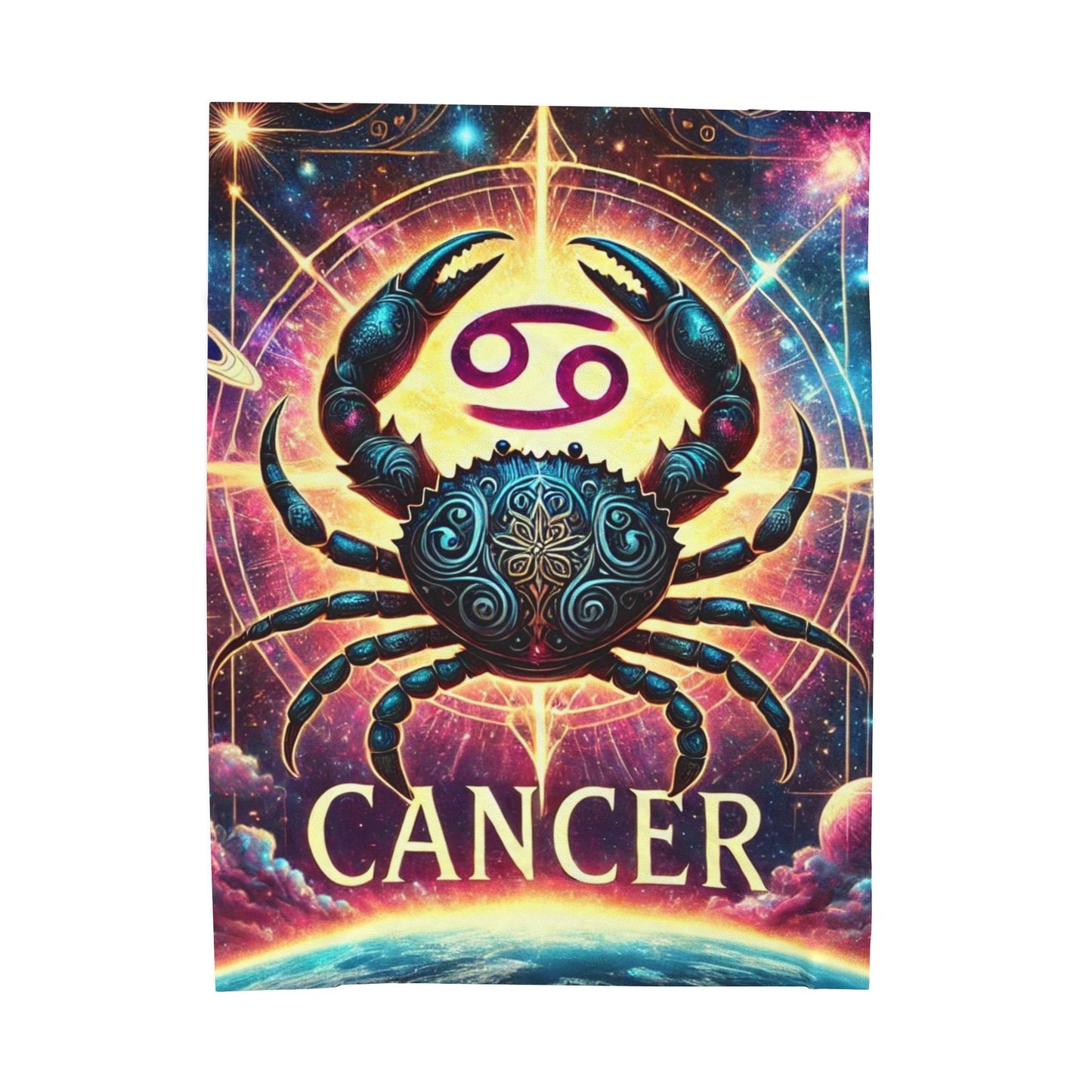 Cancer Zodiac Velveteen Plush Blanket