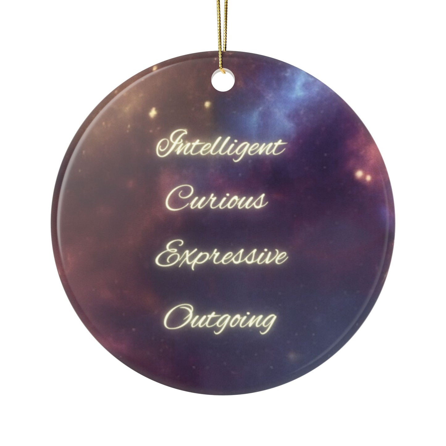 Gemini Zodiac Ceramic Ornament - 2-Sided Design for Astrology Lovers