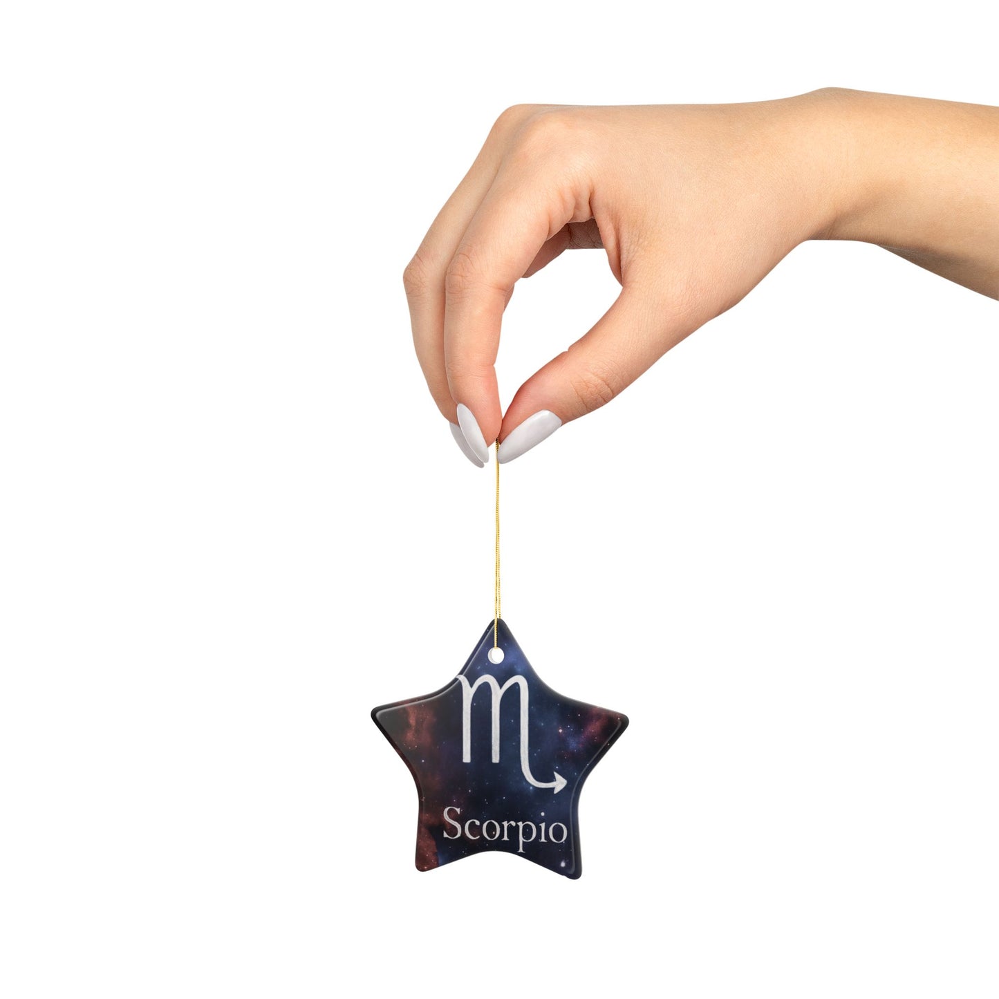 Scorpio Ceramic Ornaments - 2-Sided Astrological Charm for Personalized Holiday Decor