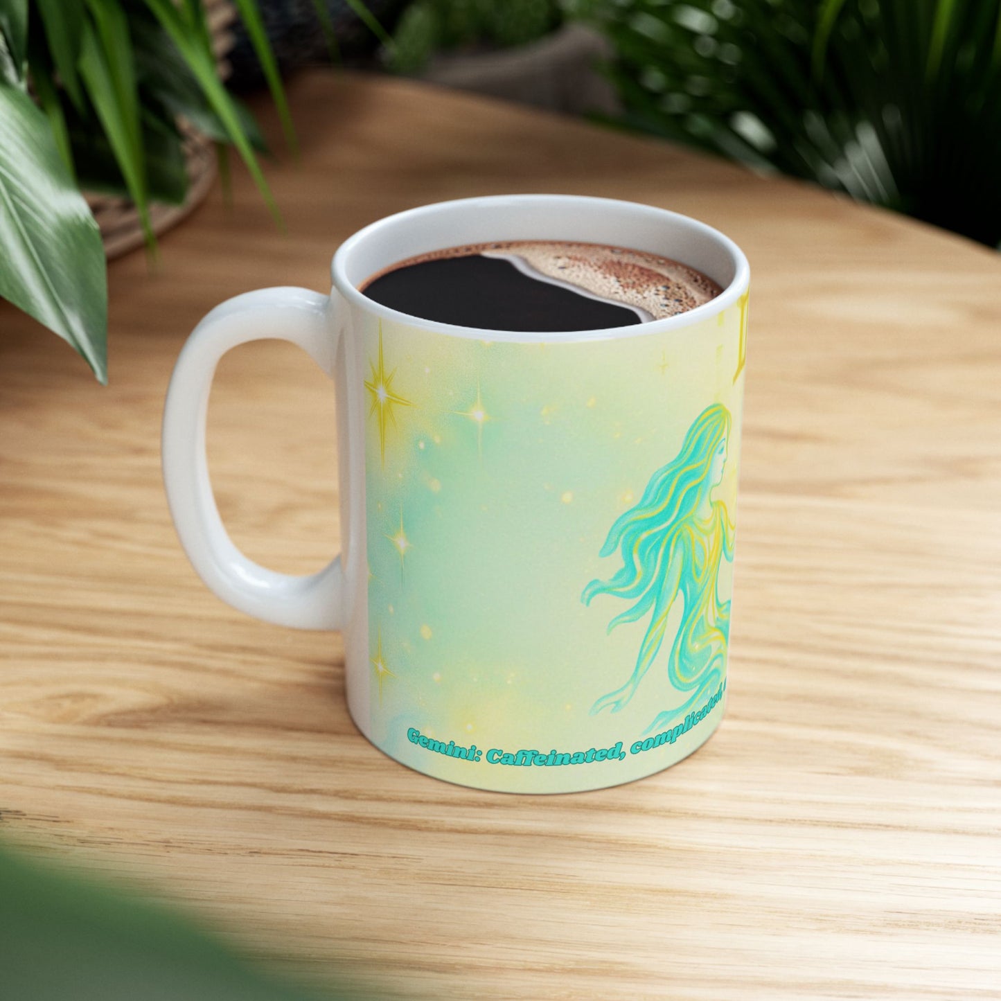 Gemini Zodiac Ceramic Mug - 11oz & 15oz - Mystical Twin Design for Astrology Lovers
