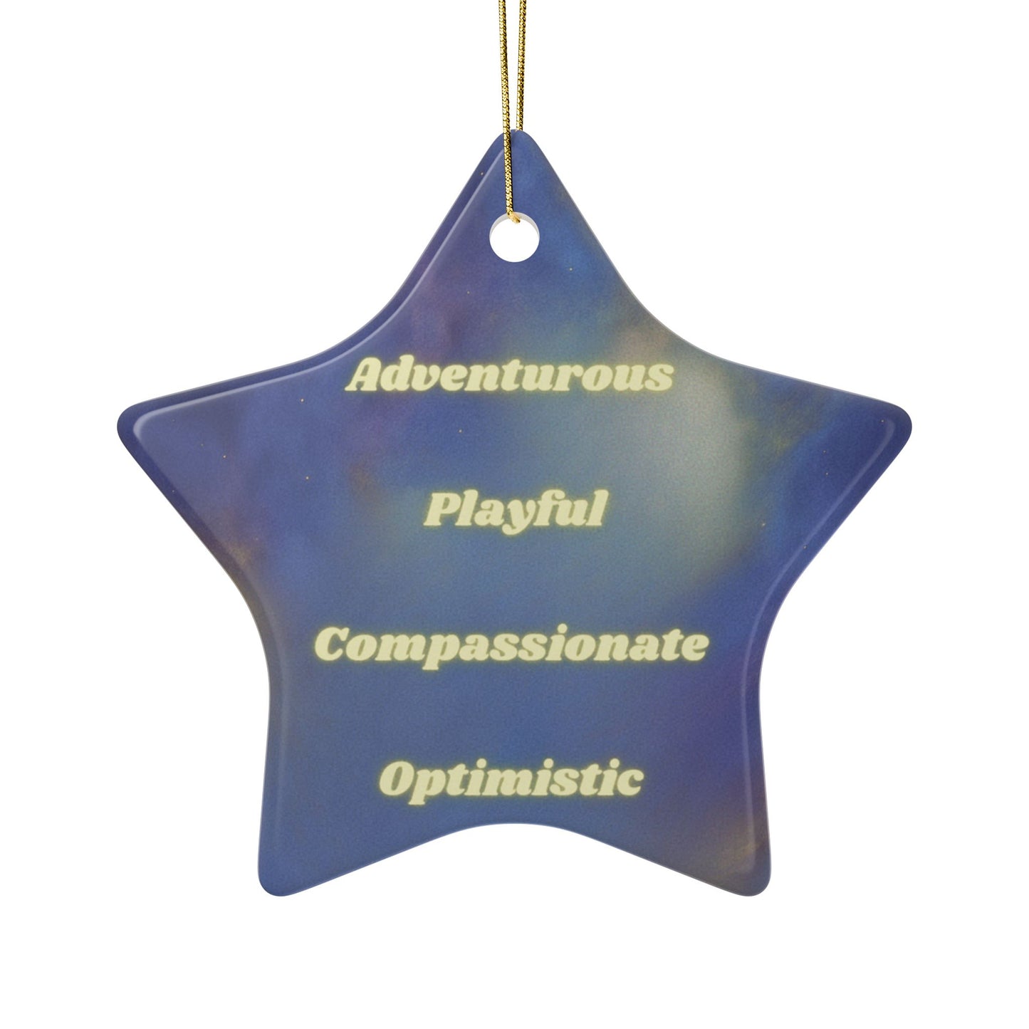 Sagittarius Ceramic Ornaments - 2-Sided Print with Zodiac Symbols and Traits