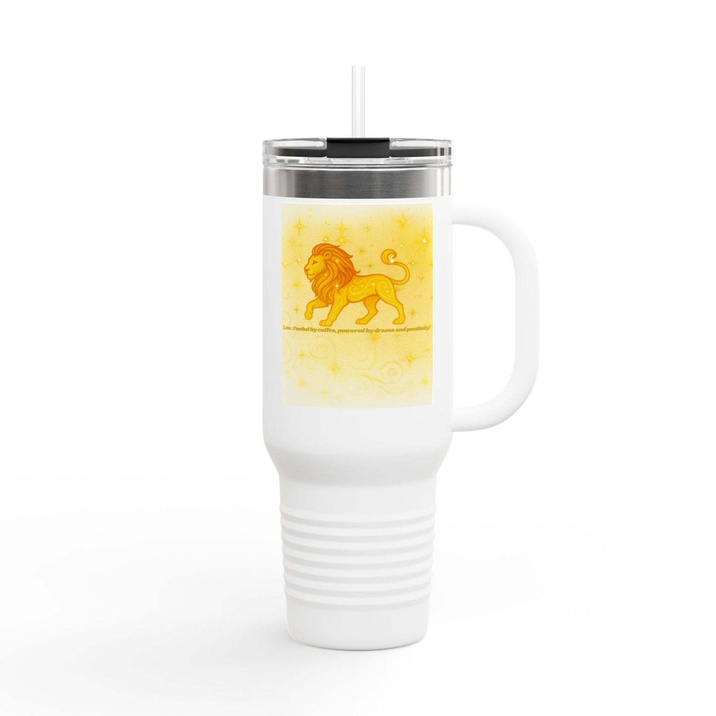 Vibrant Leo Lion Insulated Travel Mug - 40oz Tumblers for Adventurers