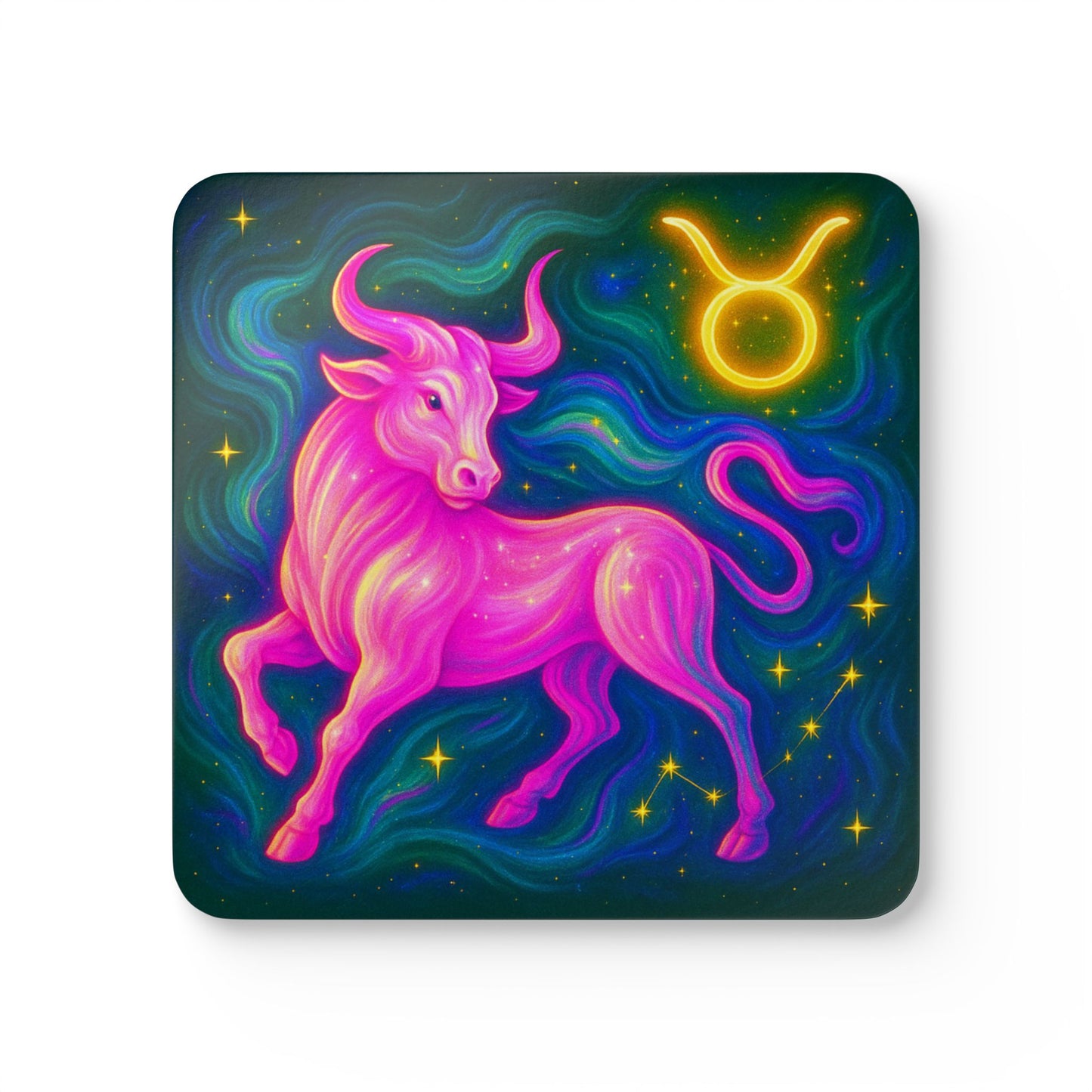 Taurus Astrology Corkwood Coaster Set, Zodiac Coasters, Taurus Gift, Home Decor, Horoscope Accessories, Personalized Coaster Set