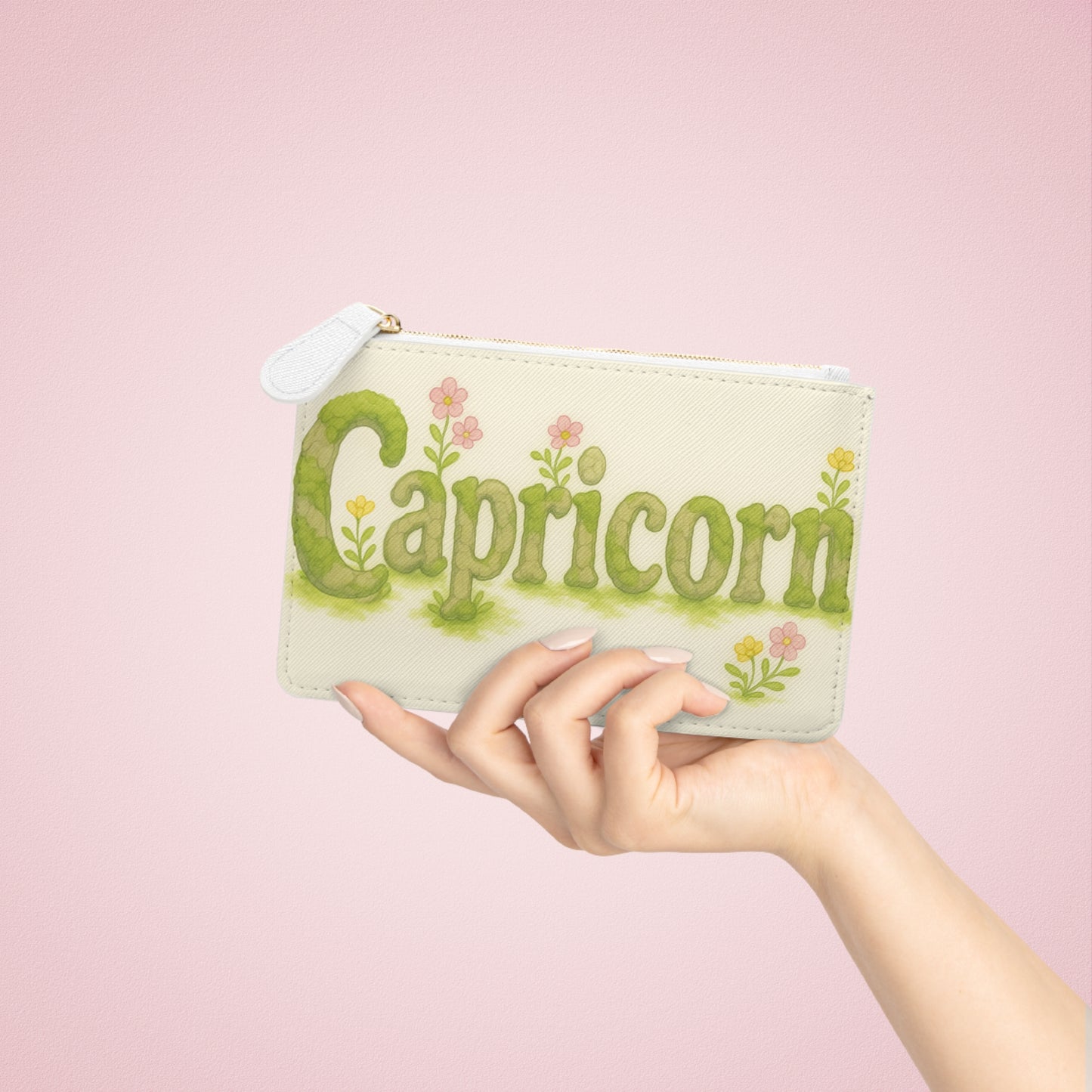Zodiac Capricorn Mini Clutch Bag - Cute Astrology Pouch, Purse Organizer, Gift for Capricorn, Birthday Present, Celestial Accessory