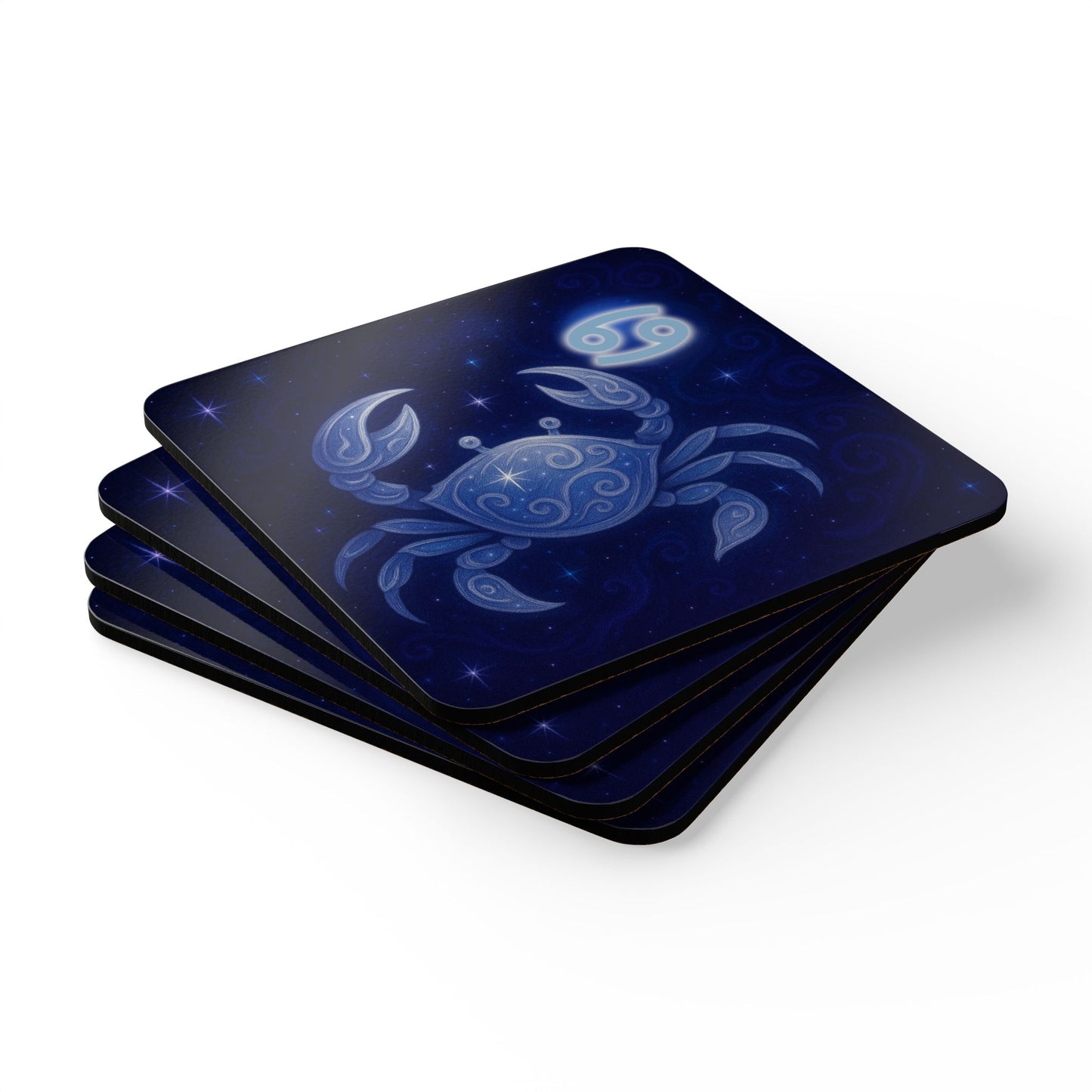 Astrology Crab Corkwood Coaster Set - Zodiac Home Decor