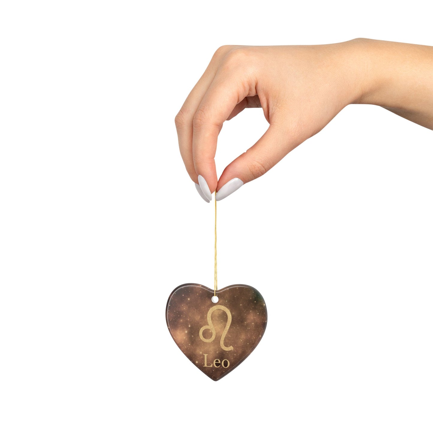 Leo Ceramic Ornament - Double-Sided Zodiac Decor for Astrology Lovers