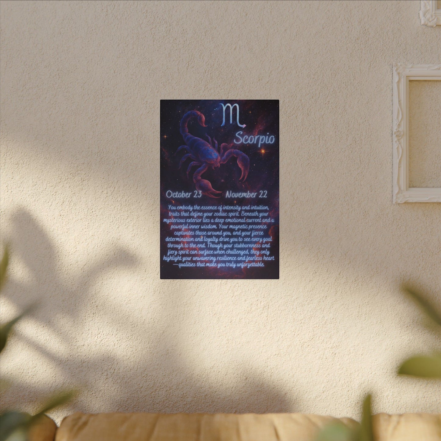 Astrological Wall Art - Scorpio Zodiac Decor with Meaningful Traits