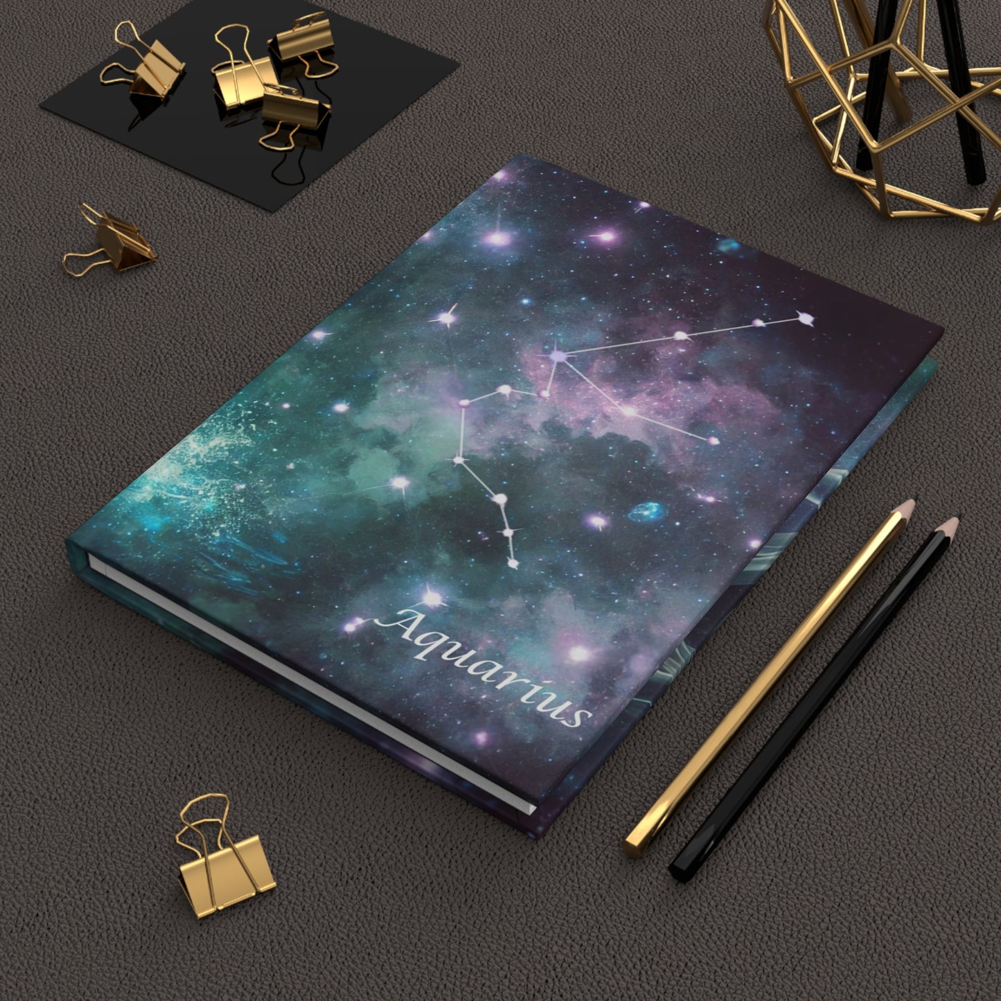 Aquarius Zodiac Hardcover Journal - Celestial Design, Perfect for Astrology Lovers