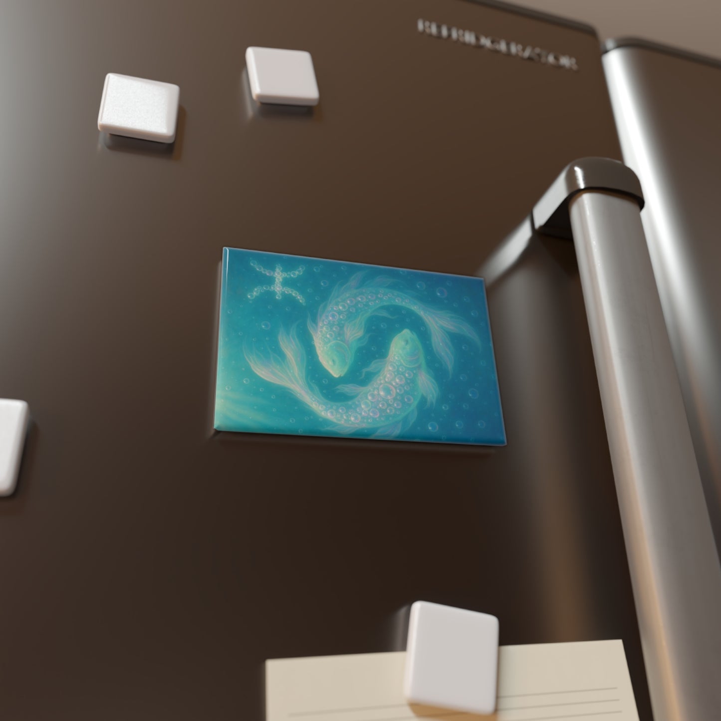 Serene Pisces Button Magnet Set | Ocean-Inspired Decor, Unique Gift, Fridge Magnet, Home Office Decor, Coastal Vibes