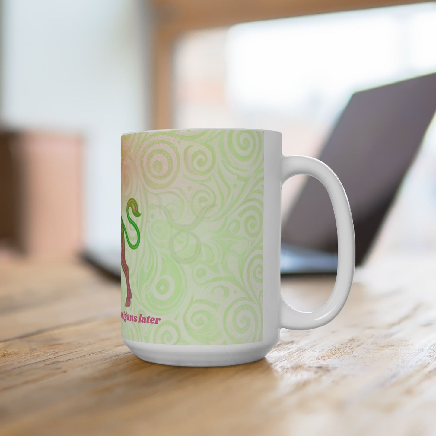 Taurus Bull Ceramic Mug - Coffee First Shenanigans Later - Perfect for Taurus Lovers