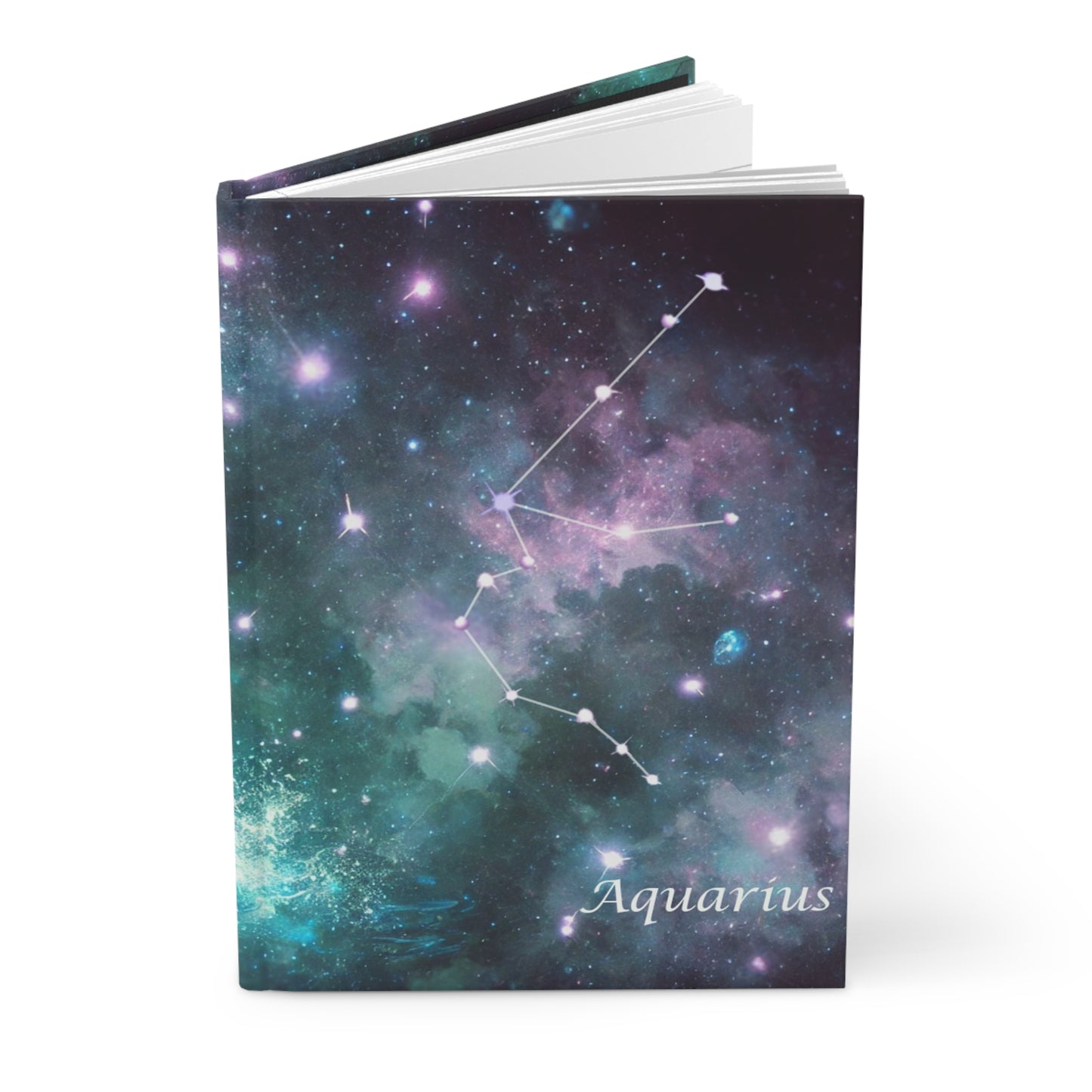 Aquarius Zodiac Hardcover Journal - Celestial Design, Perfect for Astrology Lovers