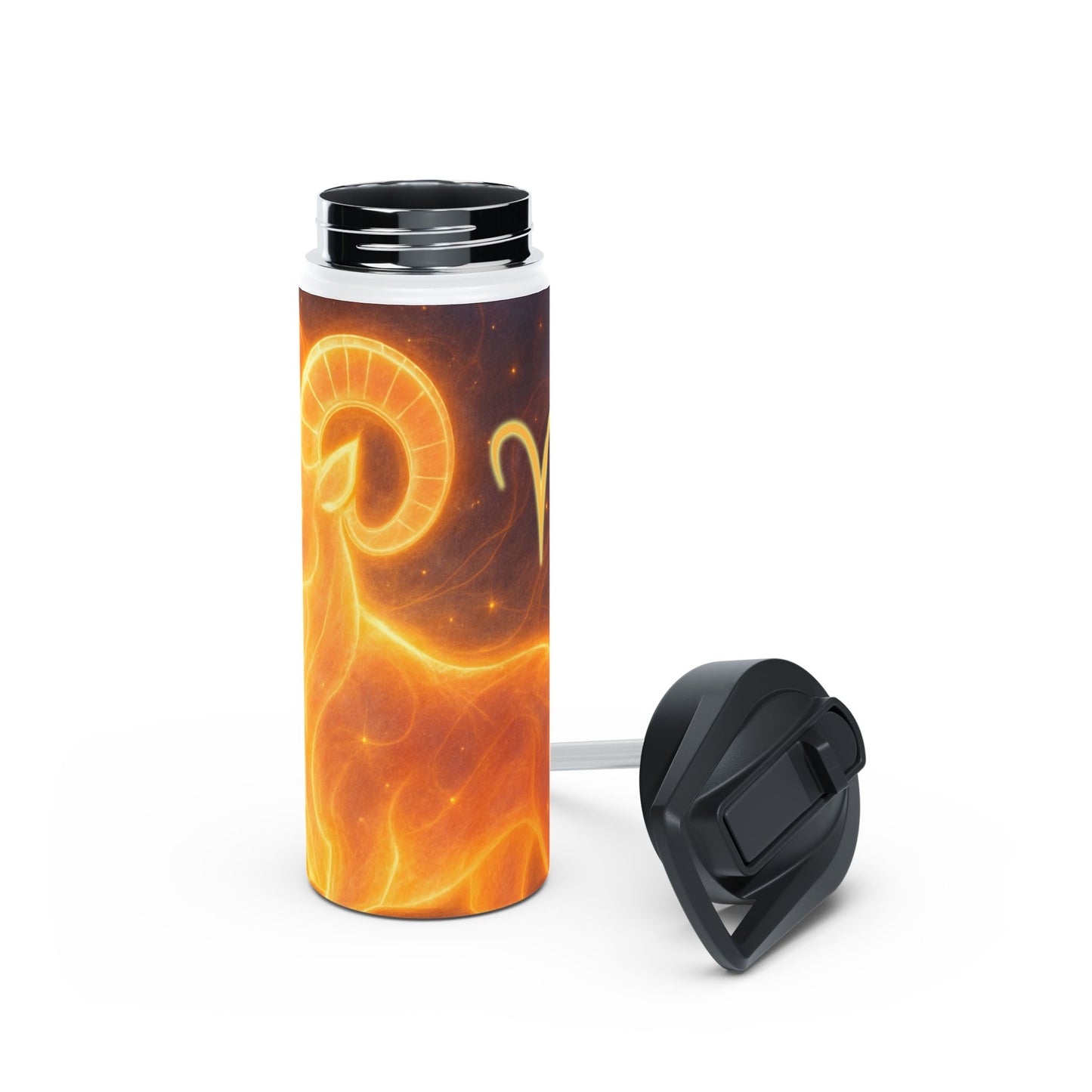 Aries Zodiac Stainless Steel Water Bottle | Astrology Gift, Personalized Drinkware, Motivational Sports Bottle
