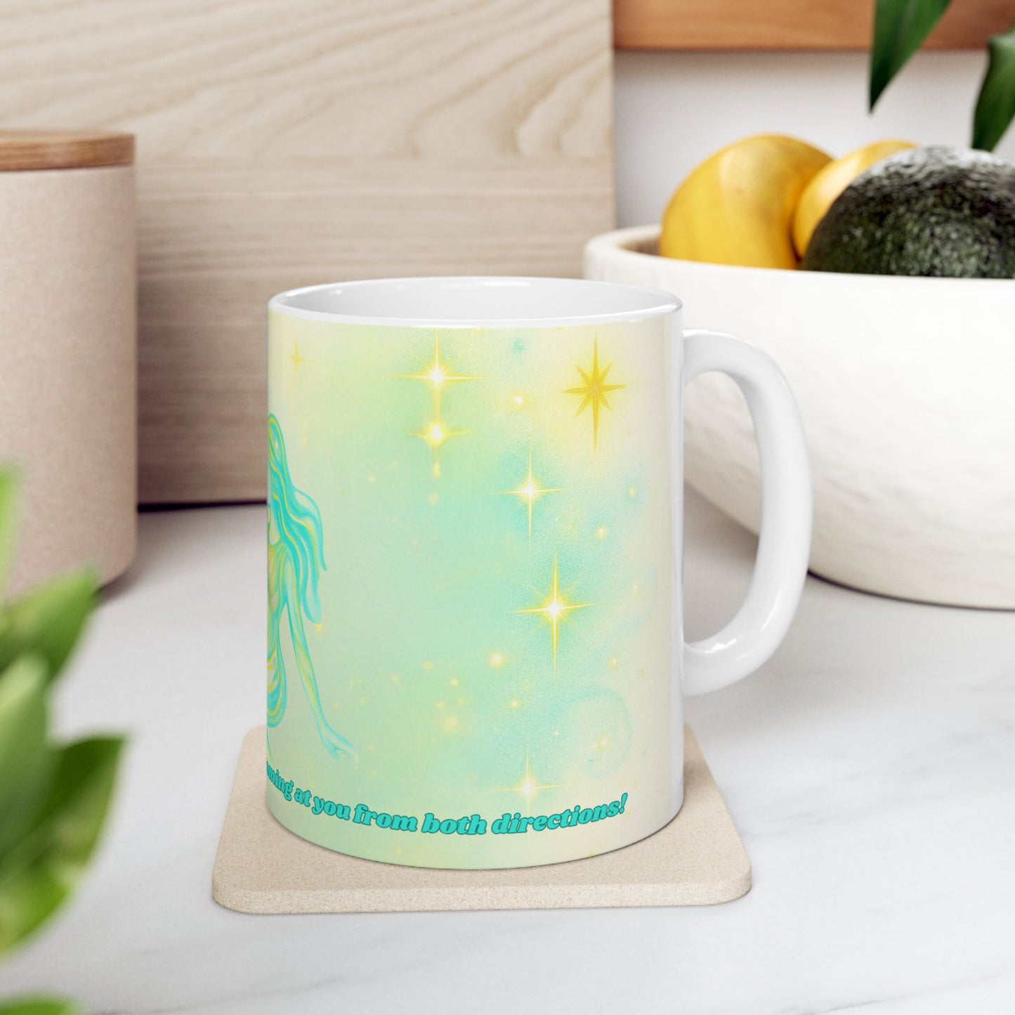 Gemini Zodiac Ceramic Mug - 11oz & 15oz - Mystical Twin Design for Astrology Lovers